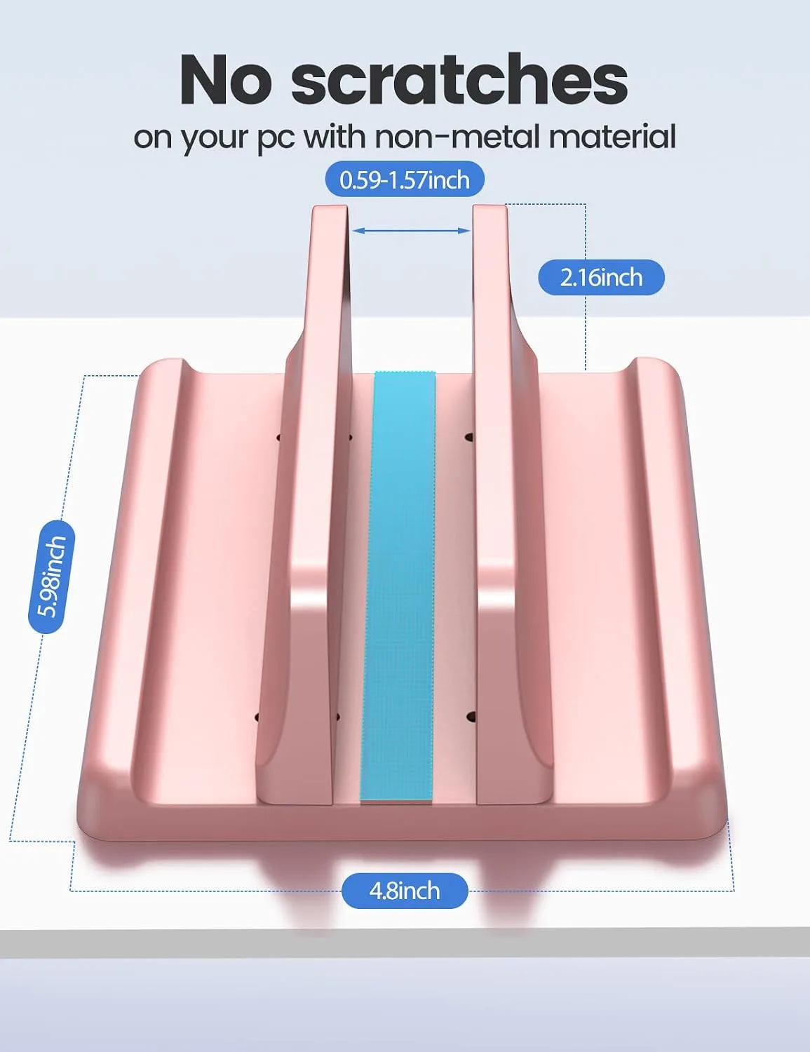 Vaydeer Vertical Laptop Stand Holder Plastic Adjustable Desktop Notebook Dock Space-Saving 3 in 1 for All MacBook Pro Air, Mac, HP, Dell, Microsoft Surface, Lenovo, up to 17.3 inches (Pink)