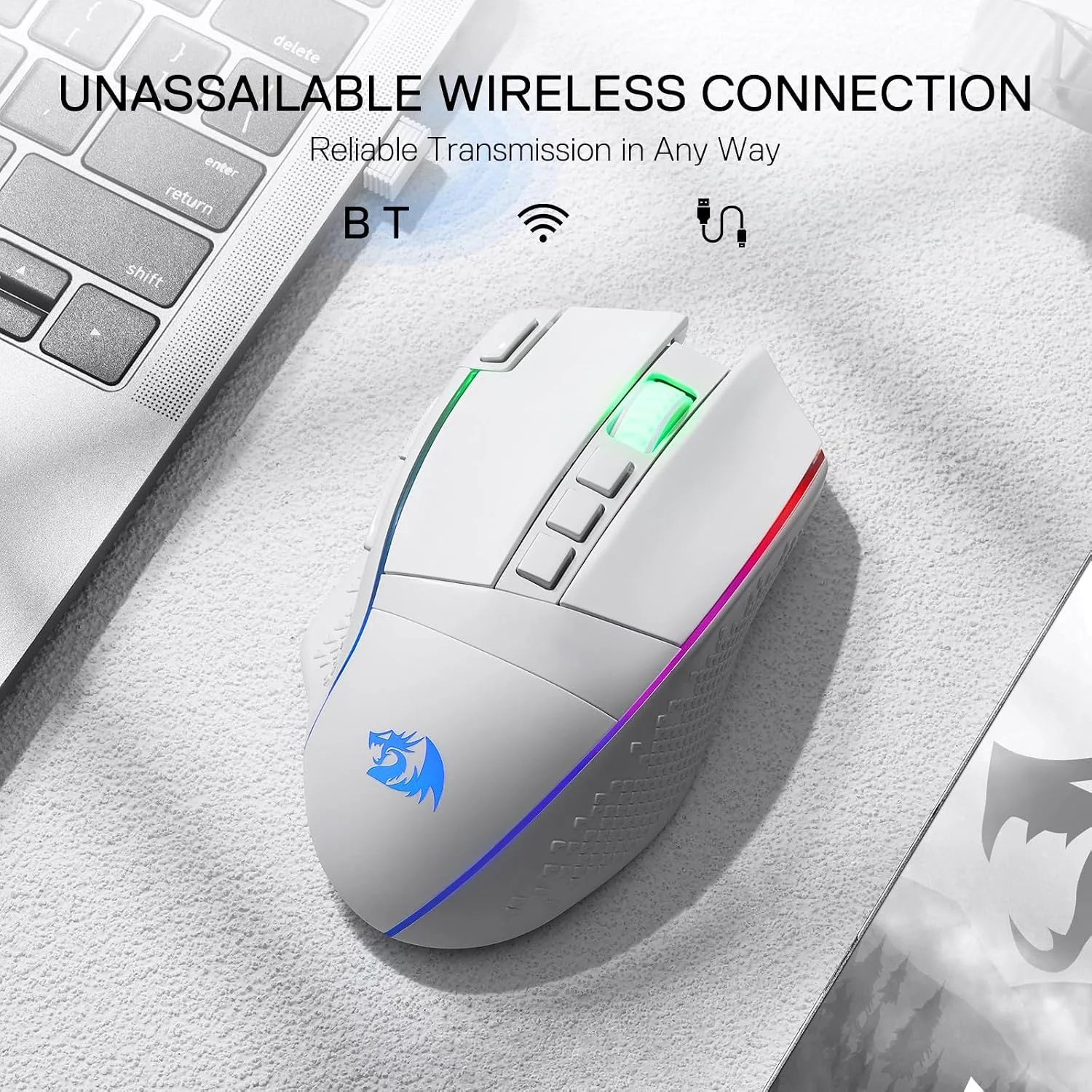 Redragon M991 3-Mode Wireless RGB Gaming Mouse 26000 DPI Remapping Keys
