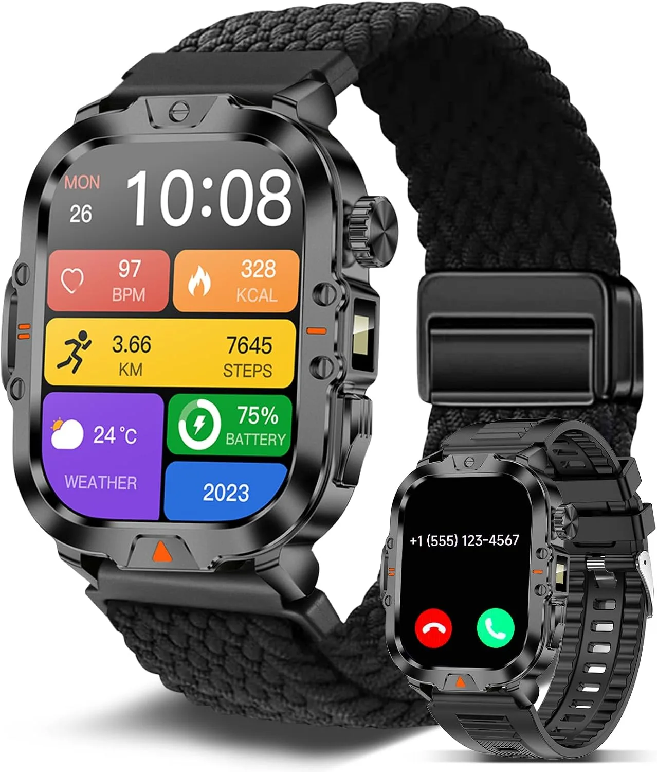 Smart Watch for Men Military Answer/Make Call 2.01″ Display