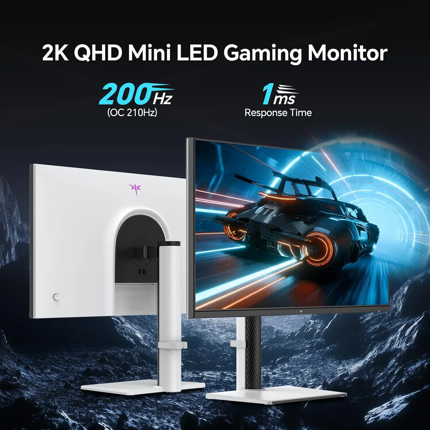 KTC QHD Mini LED Monitor 27 Inch 200Hz White Vertical Monitor M27T6S