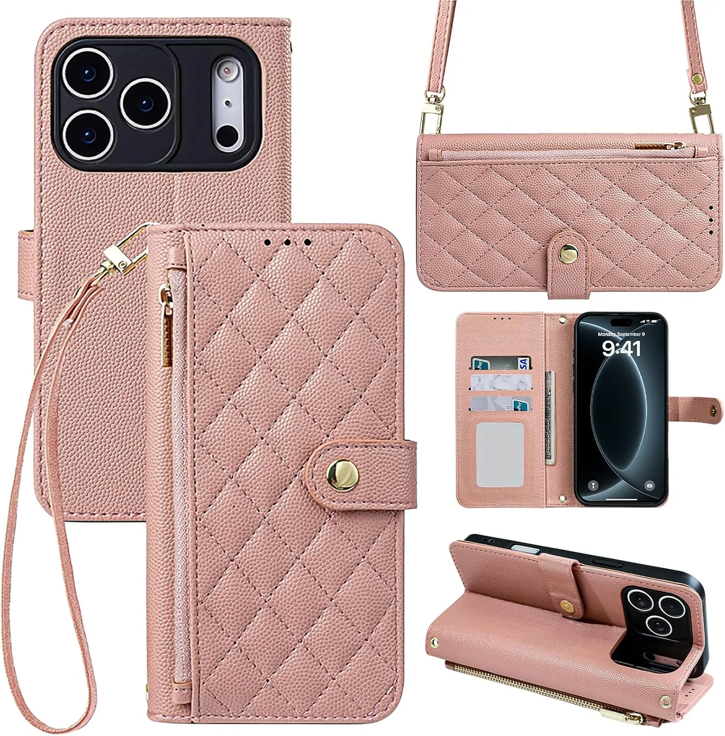 Wallet Phone Case Crafted for iPhone 18 Pro Max Pink