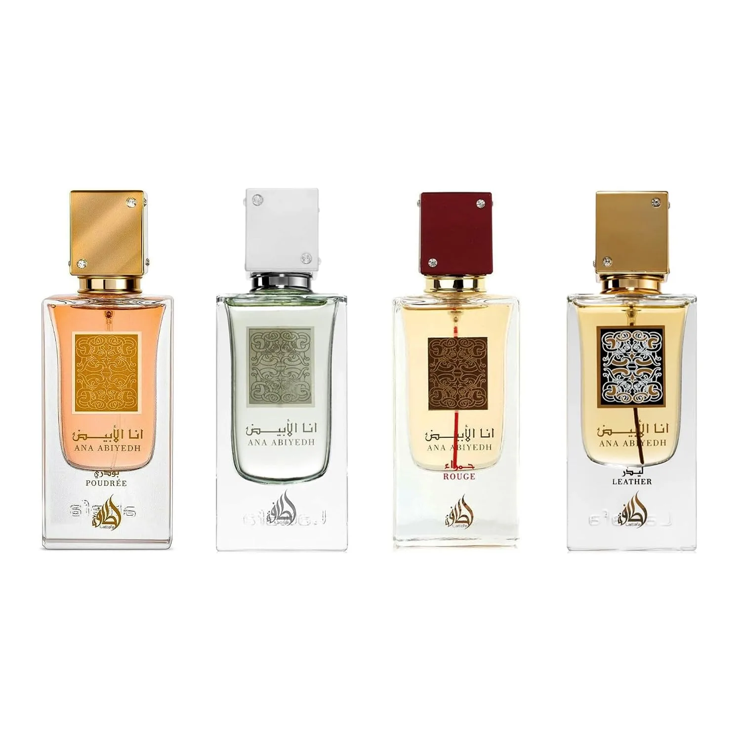 Lattafa Ana Abiyedh 3-Piece Gift Set, (Ana Abiyedh, Rouge, Leather)