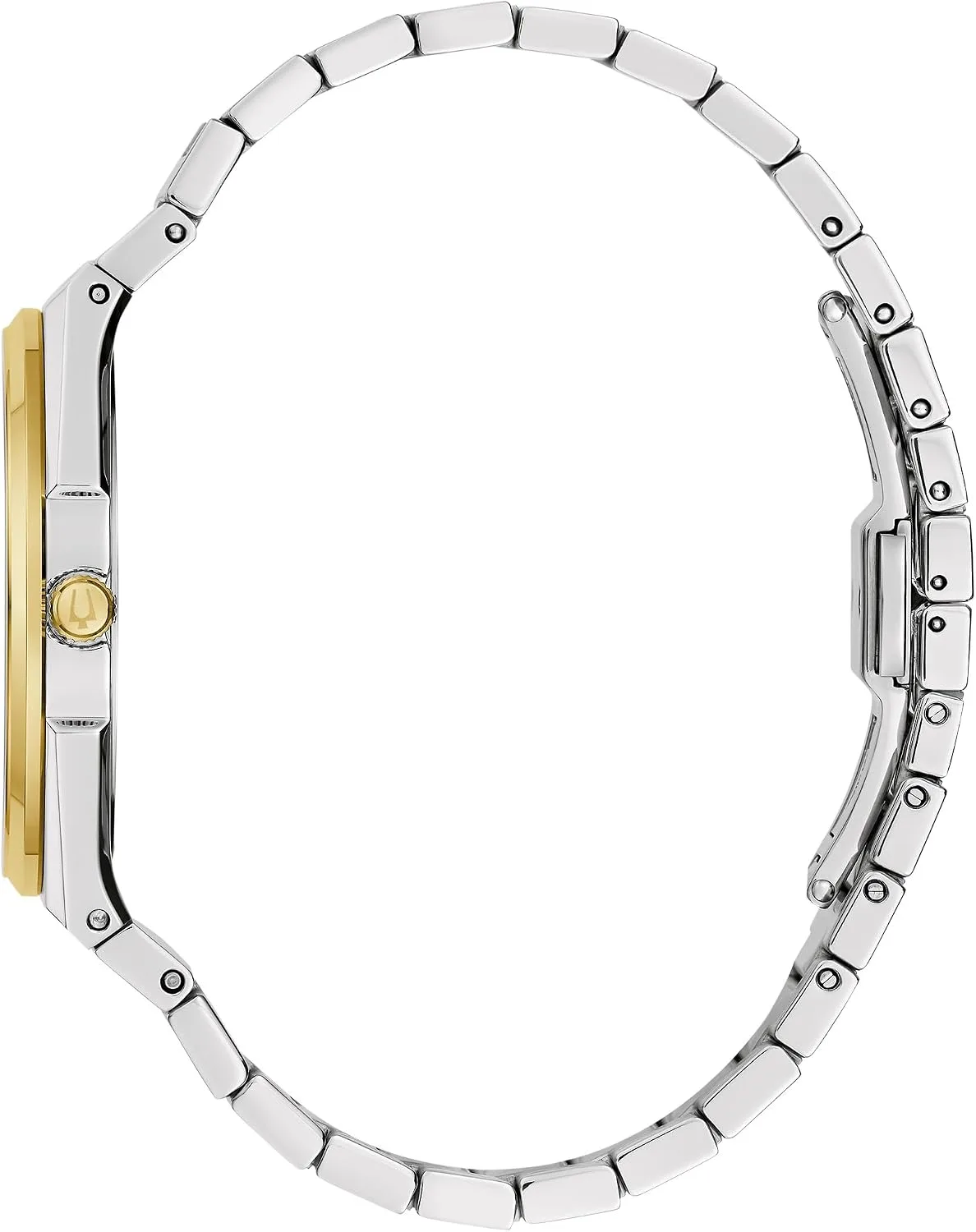 Bulova Mens Dress Classic Quartz Two Tone Stainless Steel Watch, Patterned Dial, 39mm
