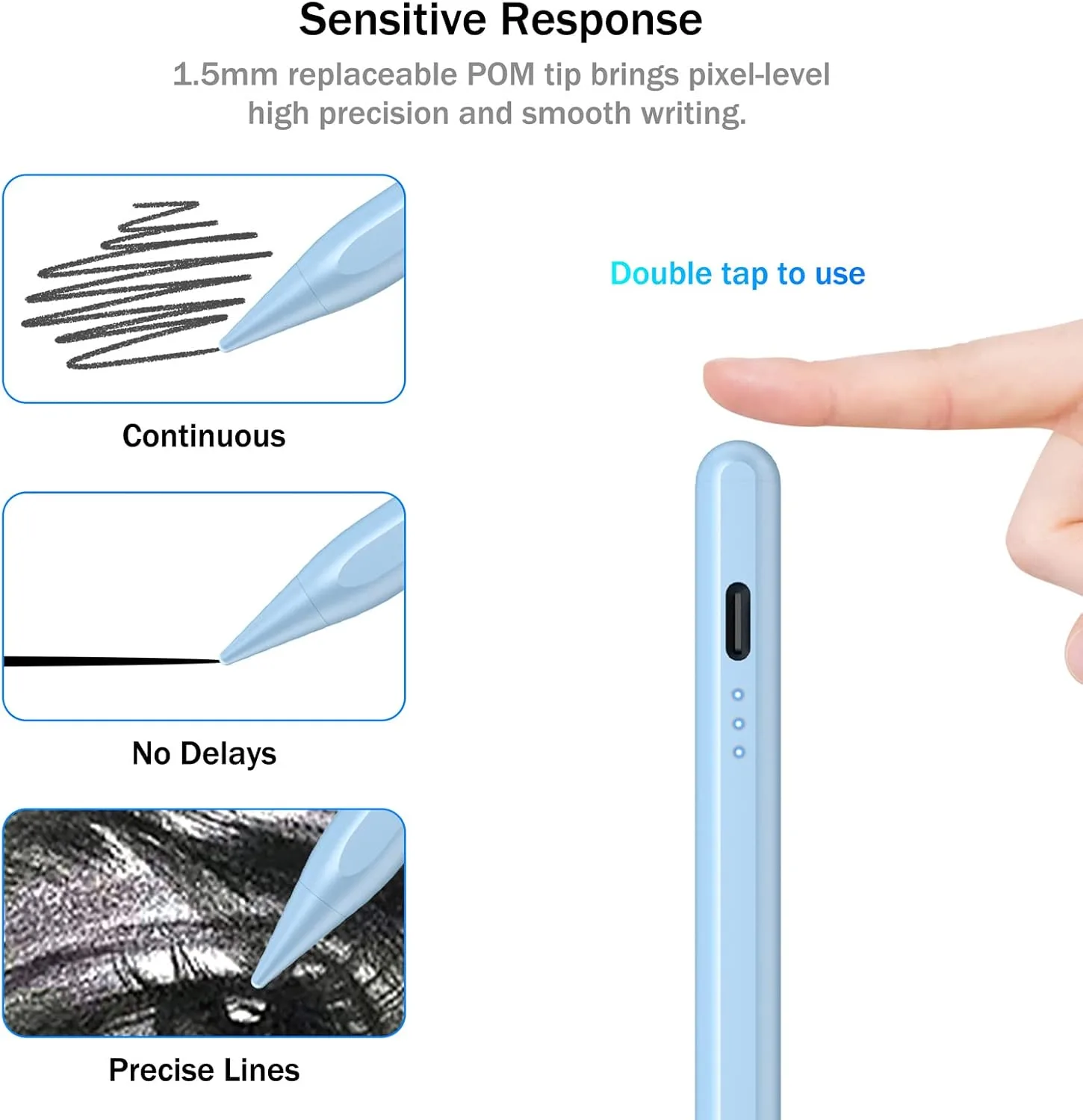 Cisteen Stylus Pen for iPad 2026-2018,2X Fast Charge,Tilt Sensor