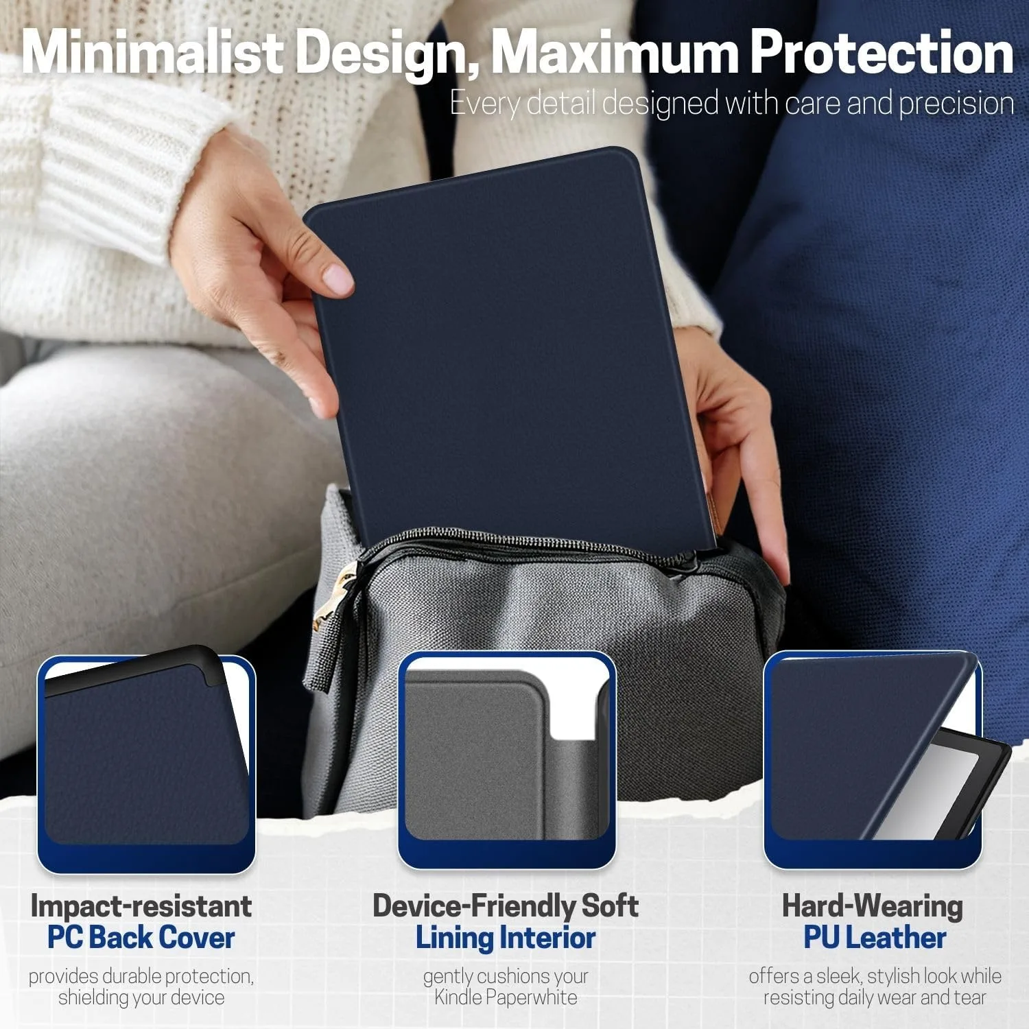 TNP Kindle Paperwhite 12th Gen Case, Colorsoft 7-Inch Cover, Blue
