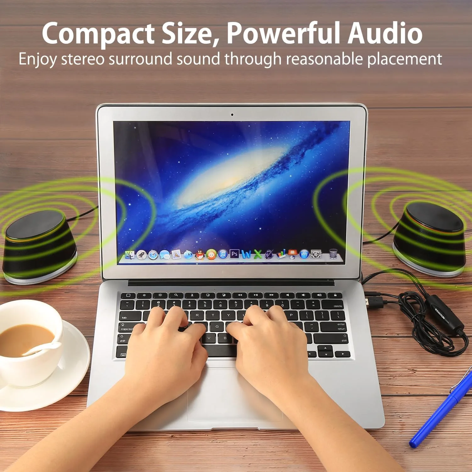 Sanyun SW102 Computer Speakers for Desktop PC Laptop, 2.0 USB Powered