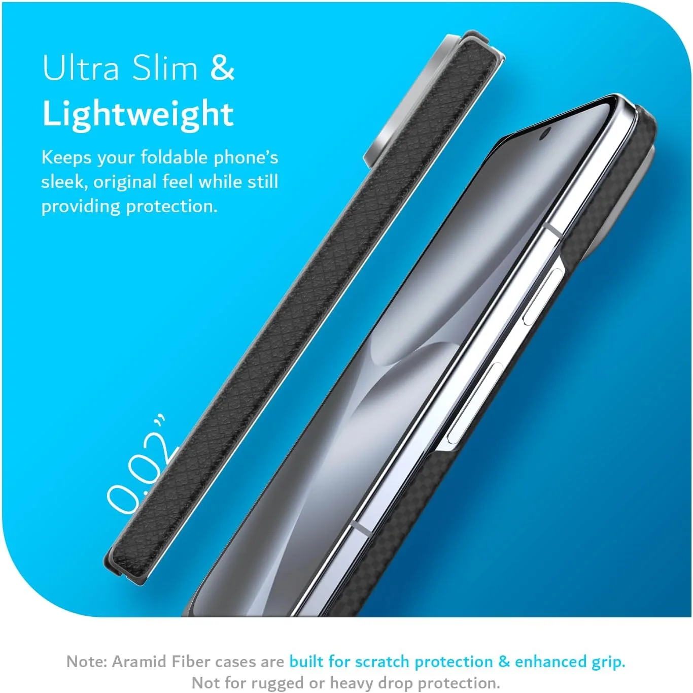 TUDIA Aramid Fiber 1500D for Google Pixel 10 Pro Fold Case (2025) - [Pixelsnap & MagSafe Compatible] Ultra Slim Lightweight Grip Protective Cover with [Hinge Protection] - Black