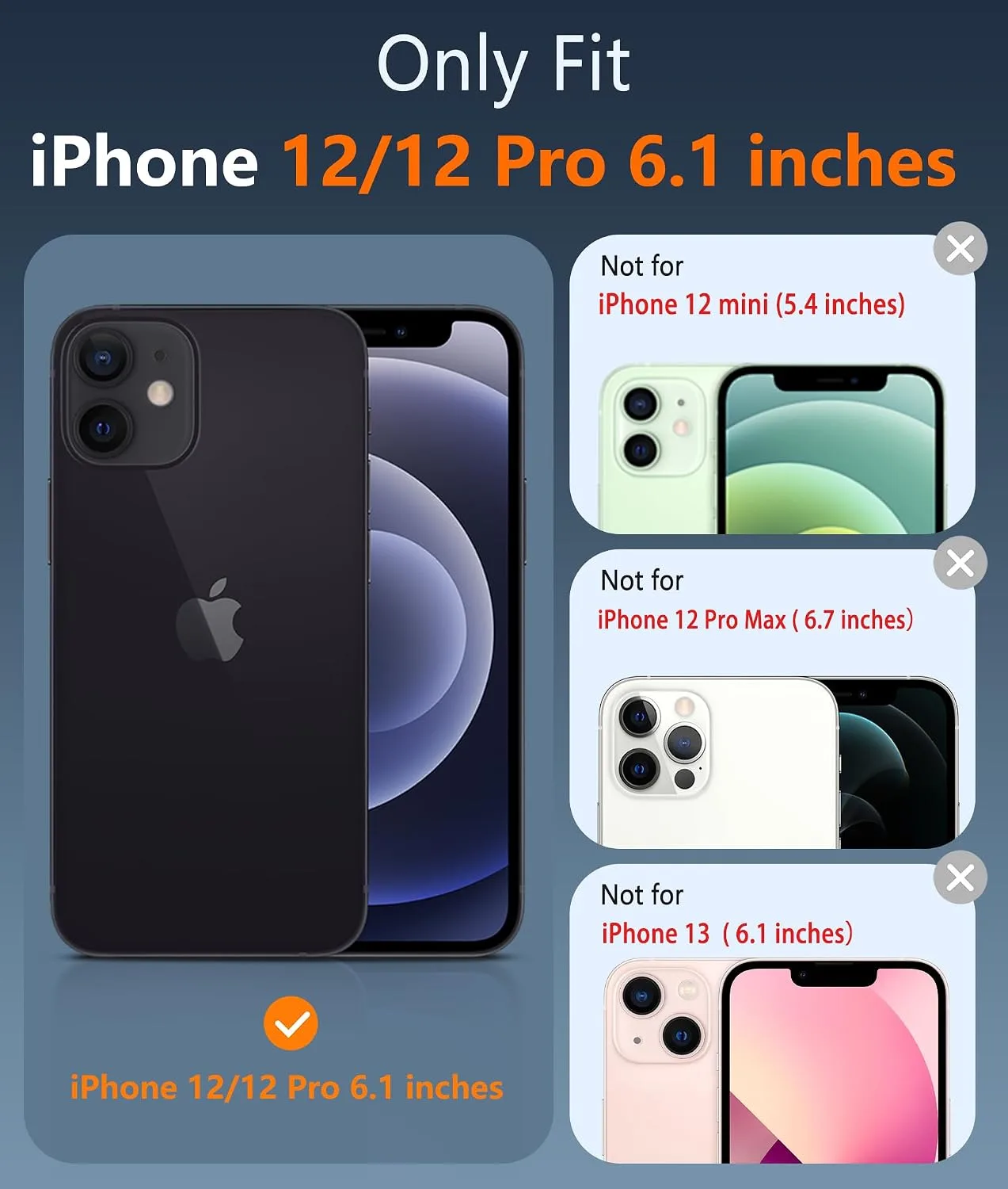 FNTCASE for iPhone 12 / iPhone 12 Pro Case Fit for MagSafe Black