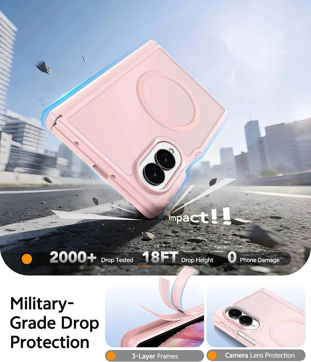 FNTCASE for Samsung Galaxy Z Fold 8 Case, Fit for Magsafe, Hinge Protection
