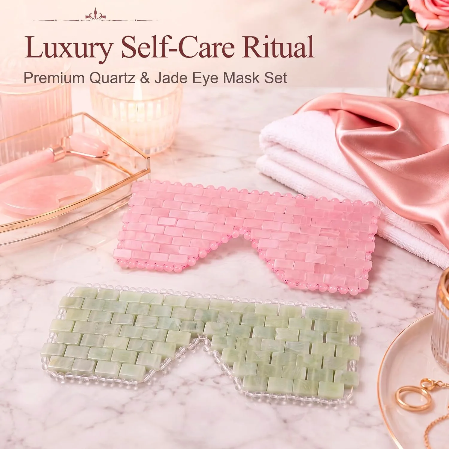 Hercicy Jade Eye Mask, Jade Stone Facial Cooling Mask