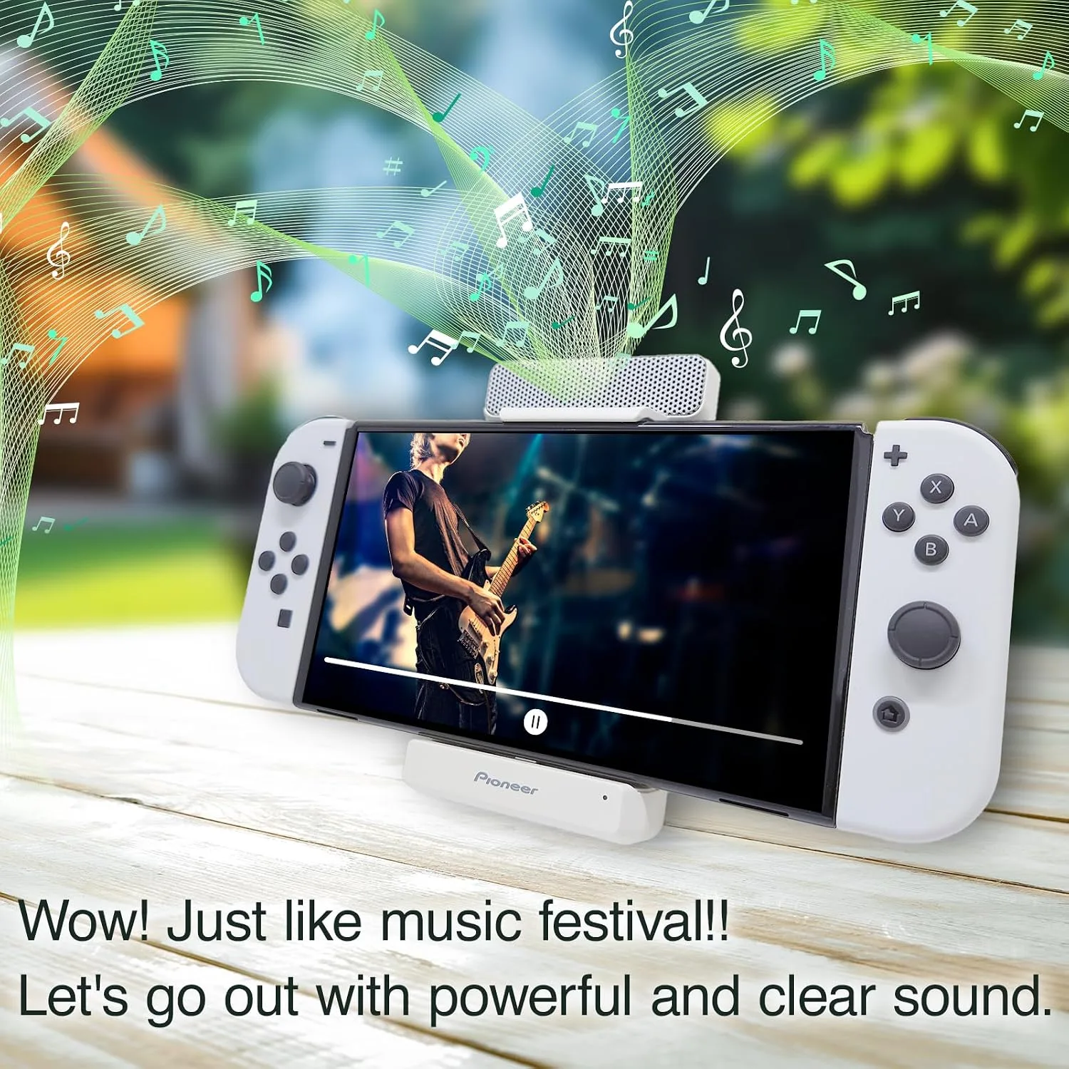 Pioneer Gaming Speaker for Switch / PIMAX - White, Speaker SOUND TECTOR USB Type-C Portable Lightweight Surround Stand for Switch / PIMAX. TQ-PG300W