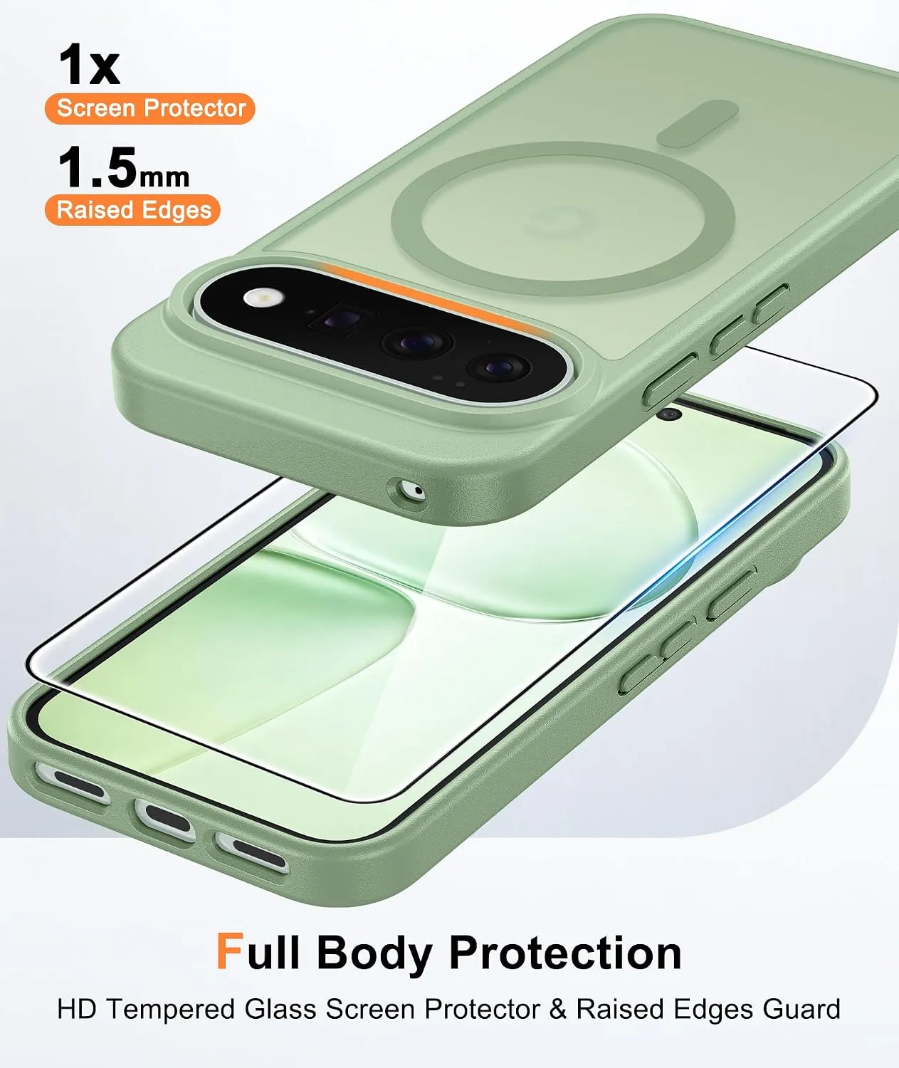 FNTCASE for Google Pixel 11 Pro XL Case Fit for MagSafe Light Green