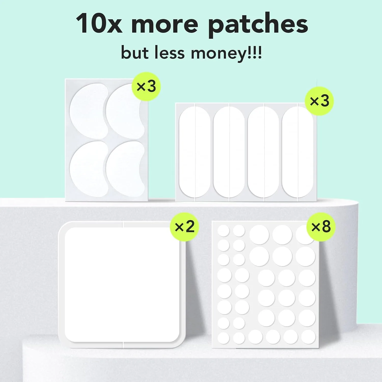 LitBear Large Pimple Patches for Face & Body, 7 Sizes 306 Counts