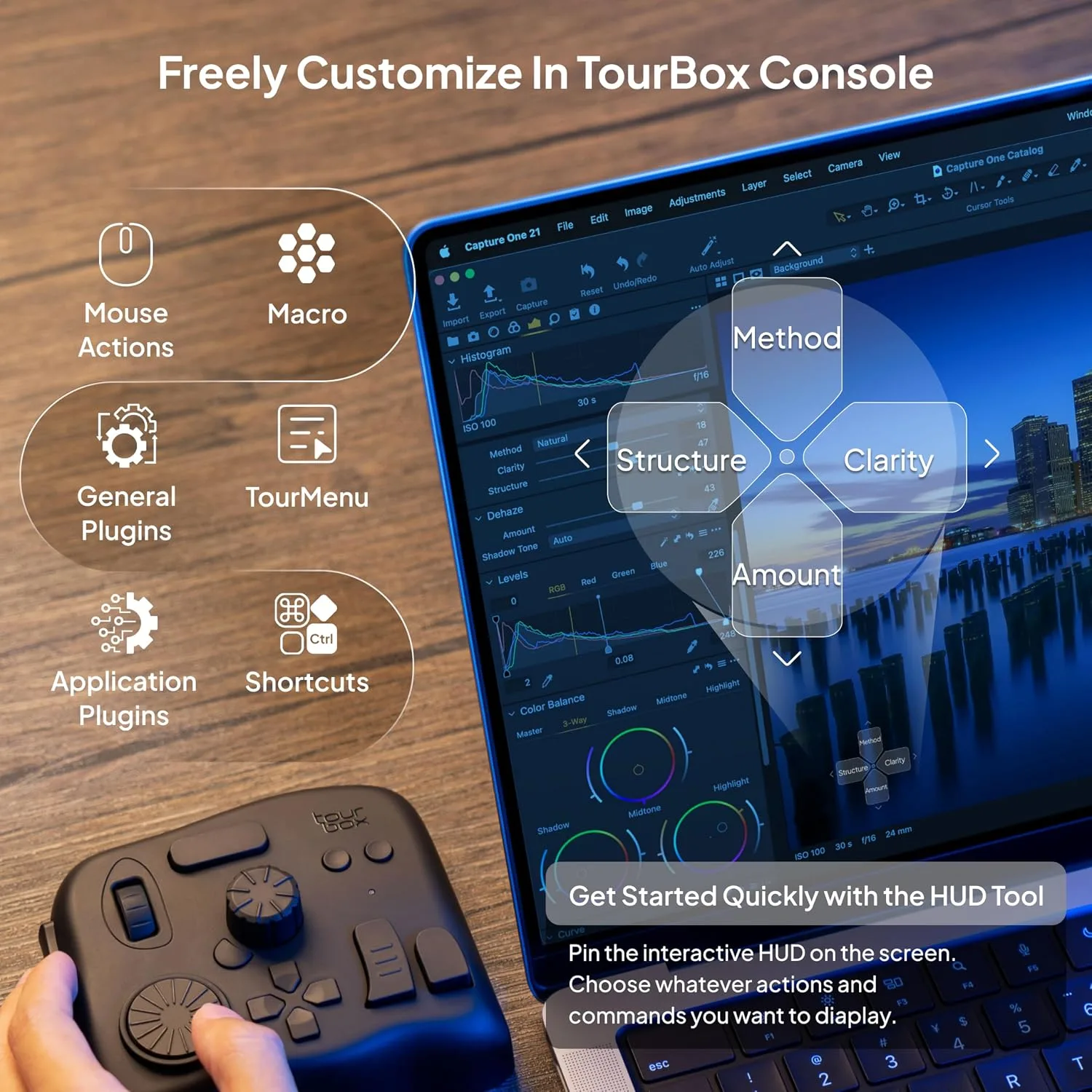 TOUR BOX Elite Editing Controller, Wireless Pro Creative Console, Black