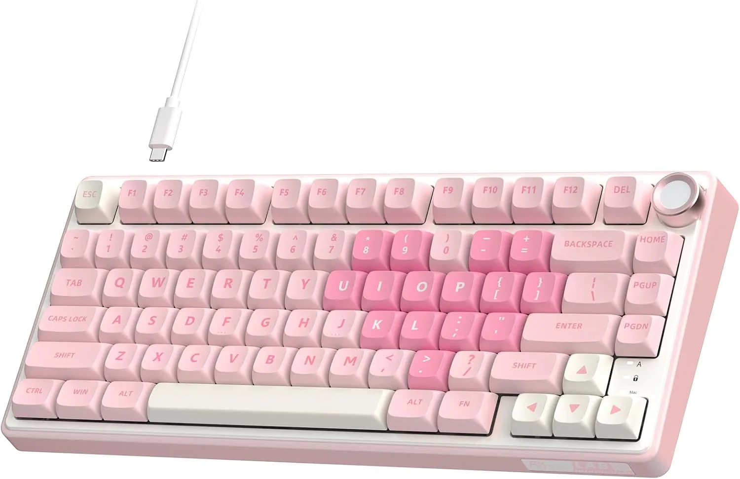 Teclado mecánico gamer RK Royal Kludge R75 75% cableado rosa con volumen