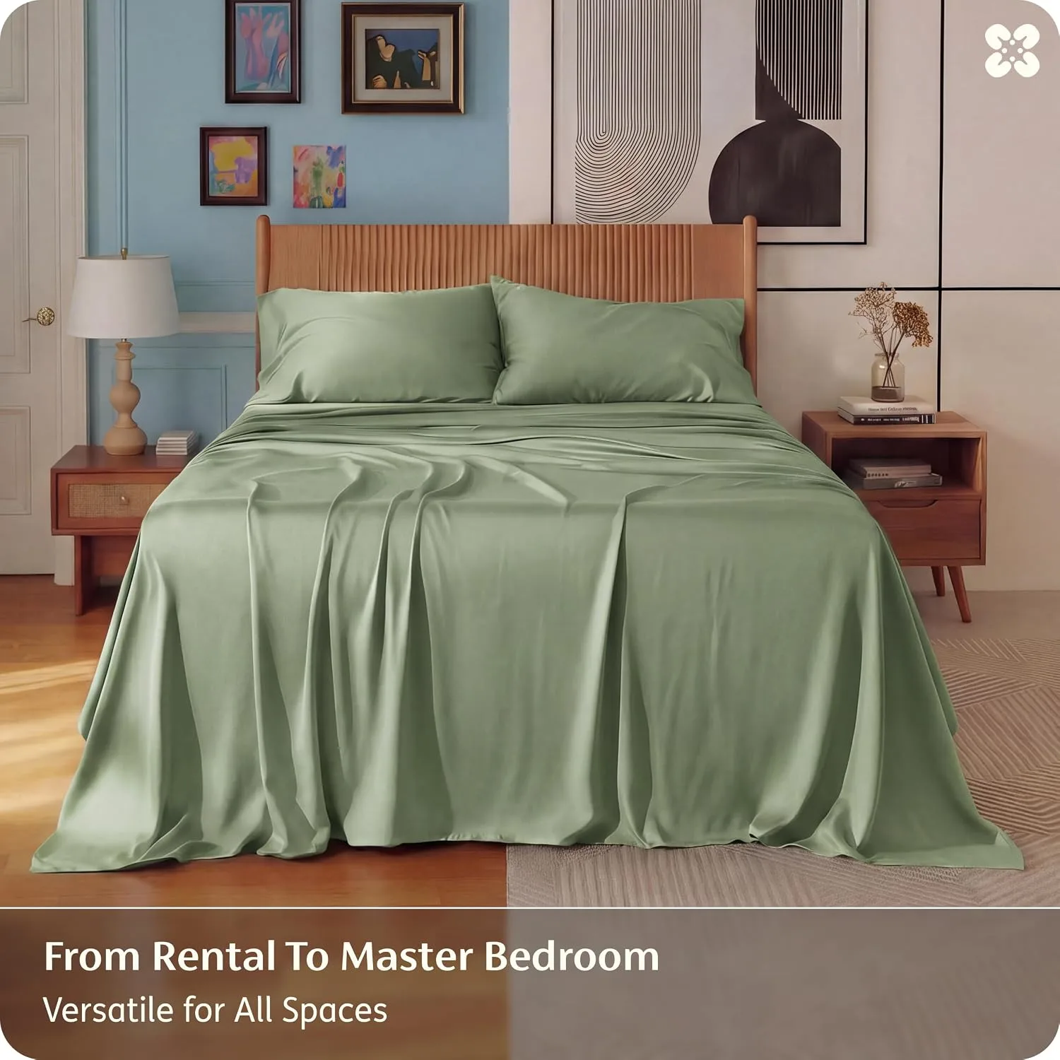 Bedsure PureWoven 100% Rayon Derived from Bamboo, Full Size Sheets, 4 PCS