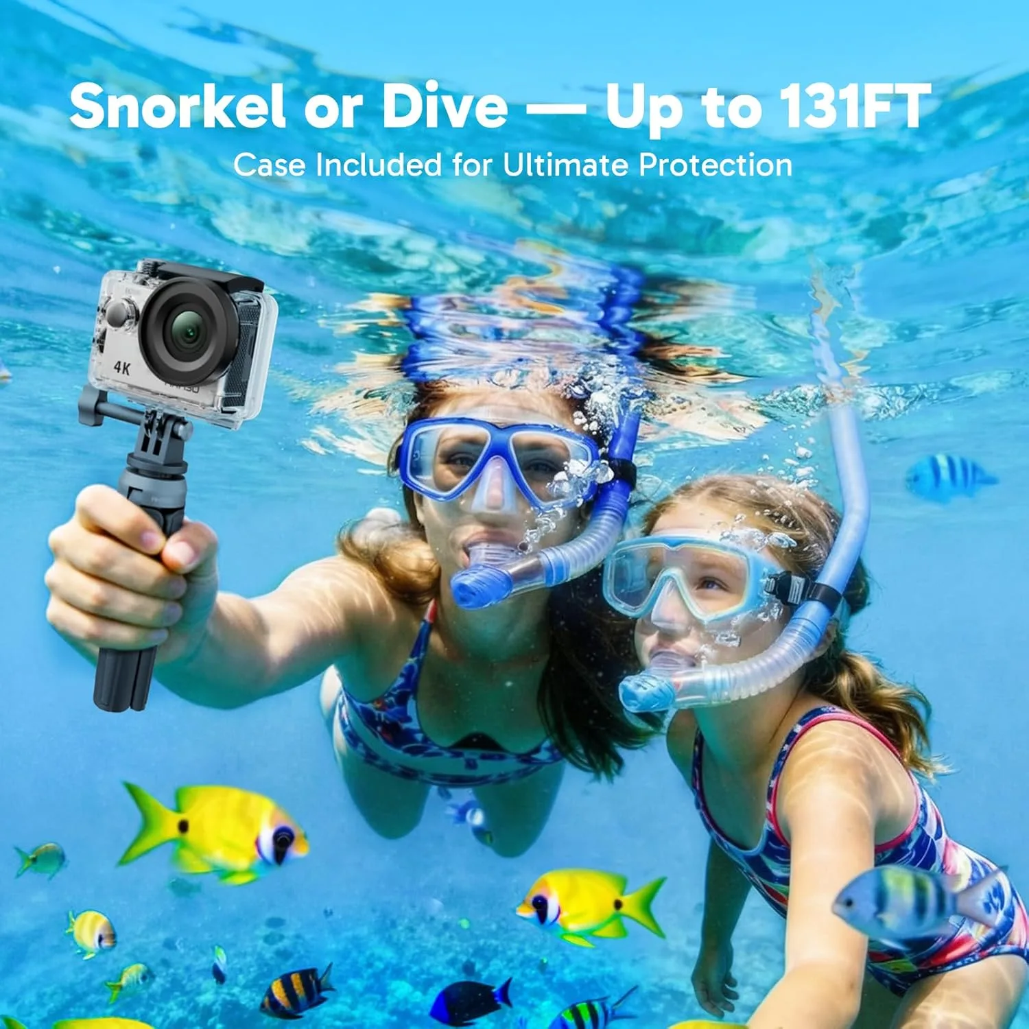 AKASO EK7000 4K30FPS 20MP WiFi Action Camera with EIS Ultra HD 131FT Waterproof Underwater Camera Remote Control 4X Zoom Support External Microphone