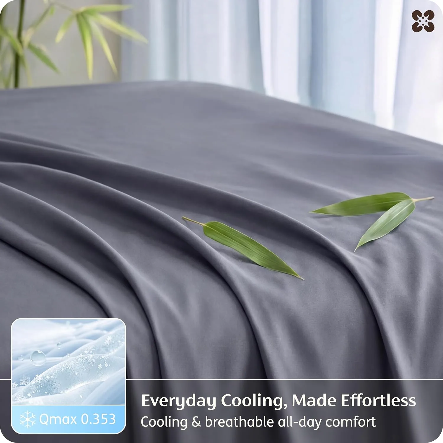 Bedsure PureWoven 100% Rayon Derived from Bamboo, Full Size Sheets, 4 PCS
