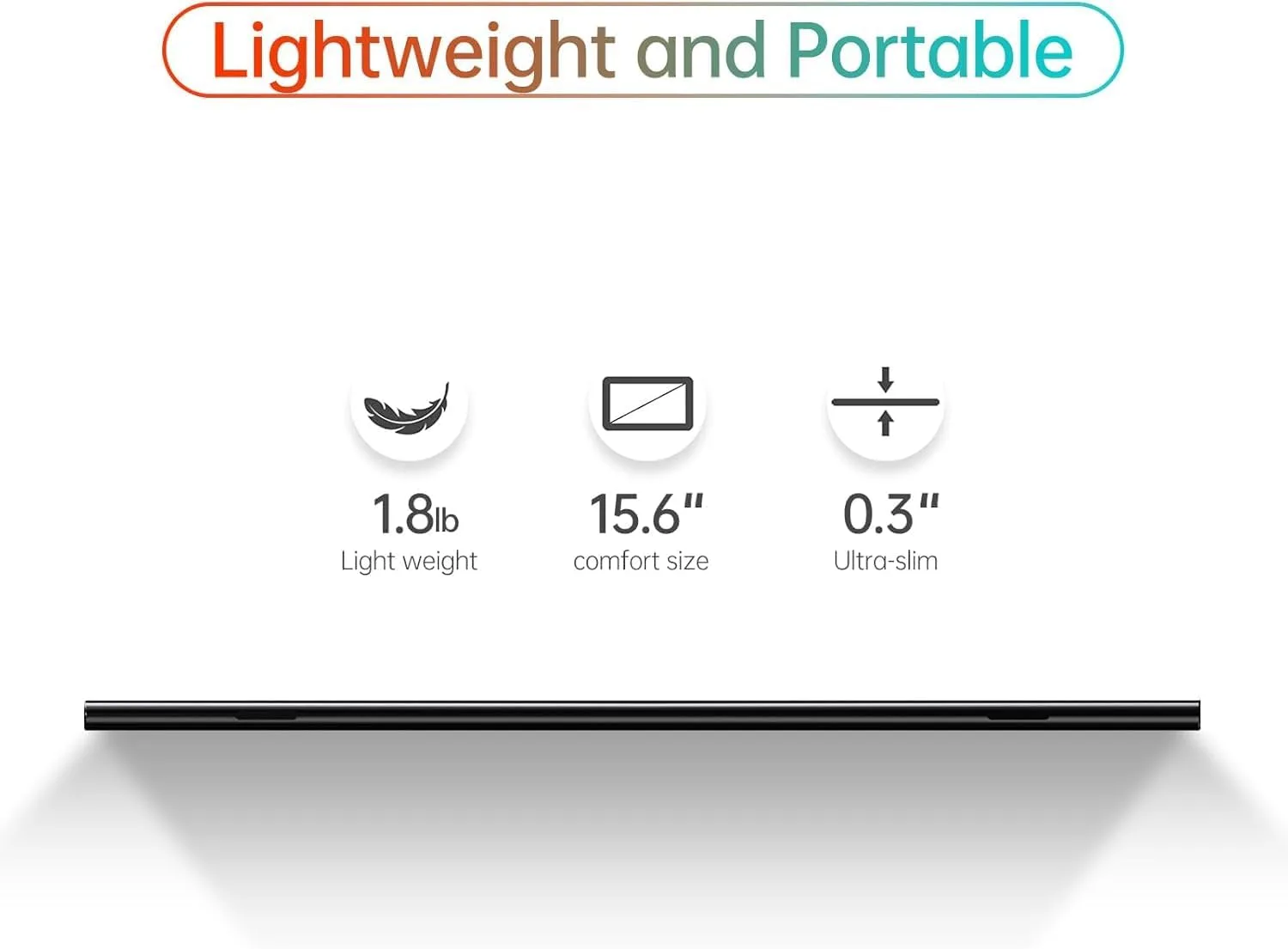 WGK 15.6 inch Portable Monitor 4K UHD 100%sRGB Travel Display HDMI/USB-C Compatible with Laptops, Desktops, Phones, PS, Mac, Xbox, Switch, and Other Gaming Devices Kickstand & Speakers VESA Mountable