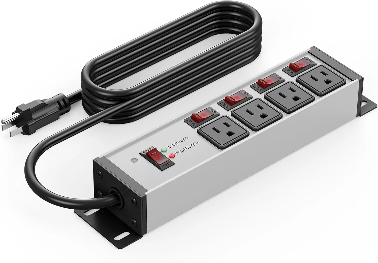 CCCEI 12 Gauge Heavy Duty Surge Protector, Grey, 15FT, 1