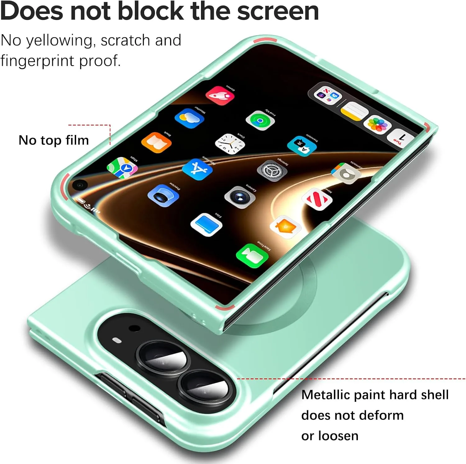 Case for iPhone Duo, Magnetic Phone Case Compatible with Mag-Safe，Green