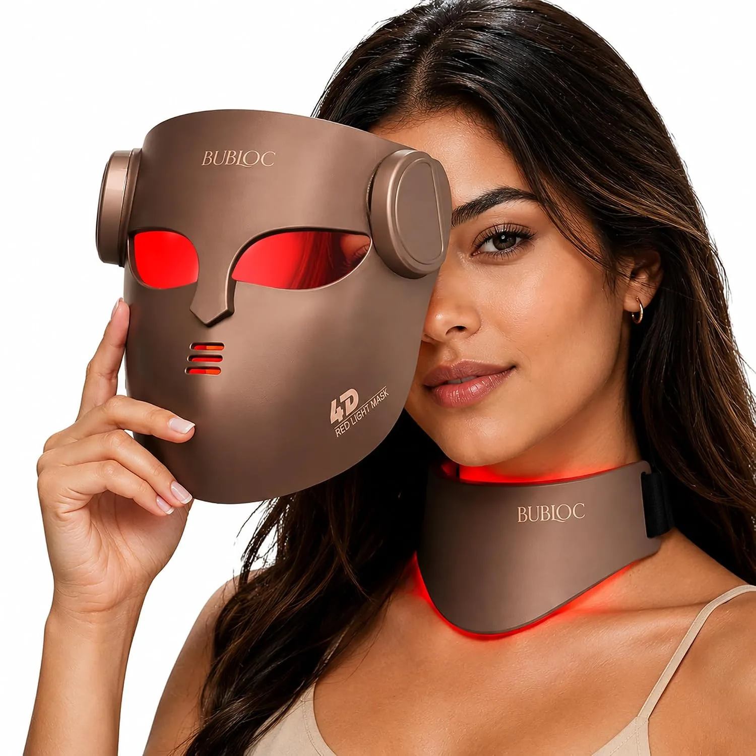 Red Light Therapy Mask for Face & Neck,Wireless Red Light Mask with NIR