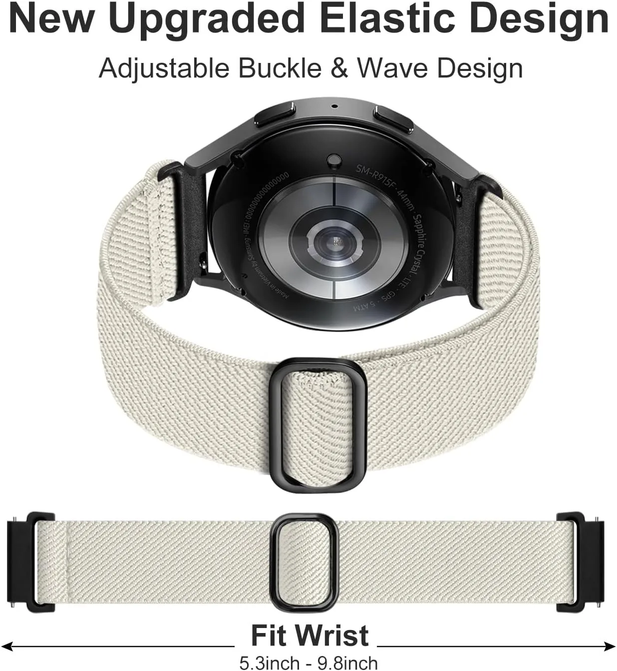 Lerobo Elastic Bands Compatible with Samsung Galaxy Watch 7/6/5/4 40mm 44mm/for Galaxy Watch 6 Classic 43mm 47mm/Watch 4 Classic Band 42mm 46mm/Active 2,3 Pack 20mm Adjustable Breathable Sport Band