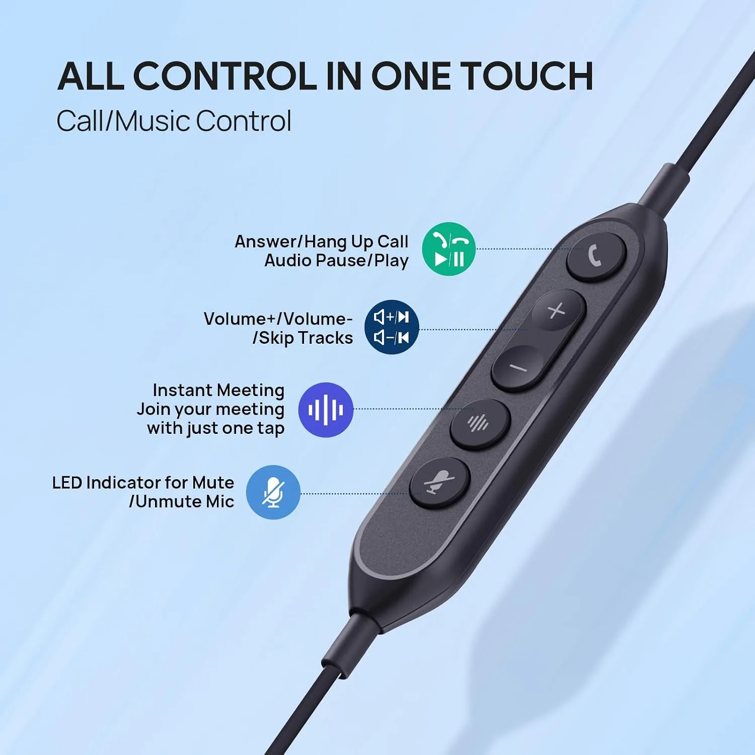 Yealink UH42 USB-C/A Wired Headset,AI Noise Cancelling Mic,in-Line Controls