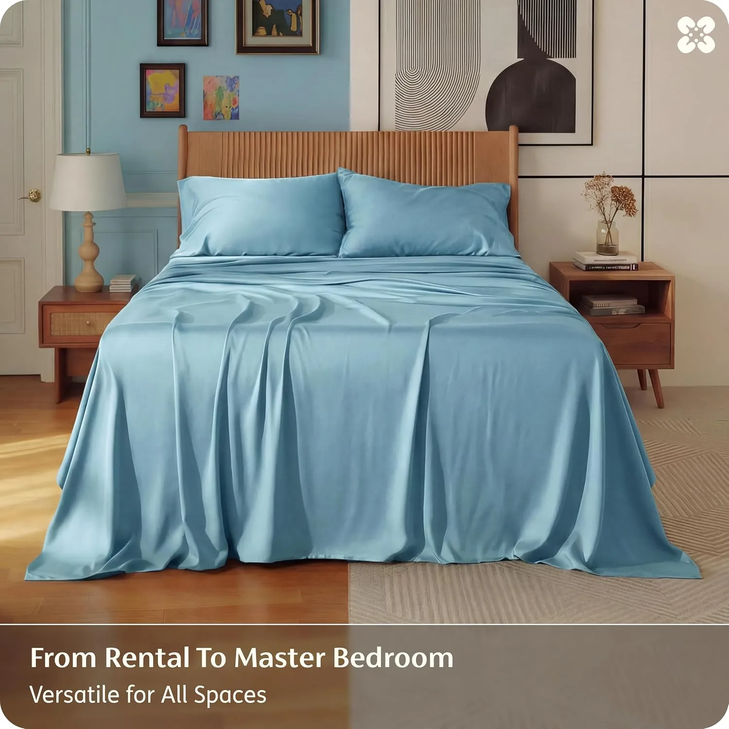 Bedsure PureWoven 100% Rayon Derived from Bamboo, Full Size Sheets, 4 PCS