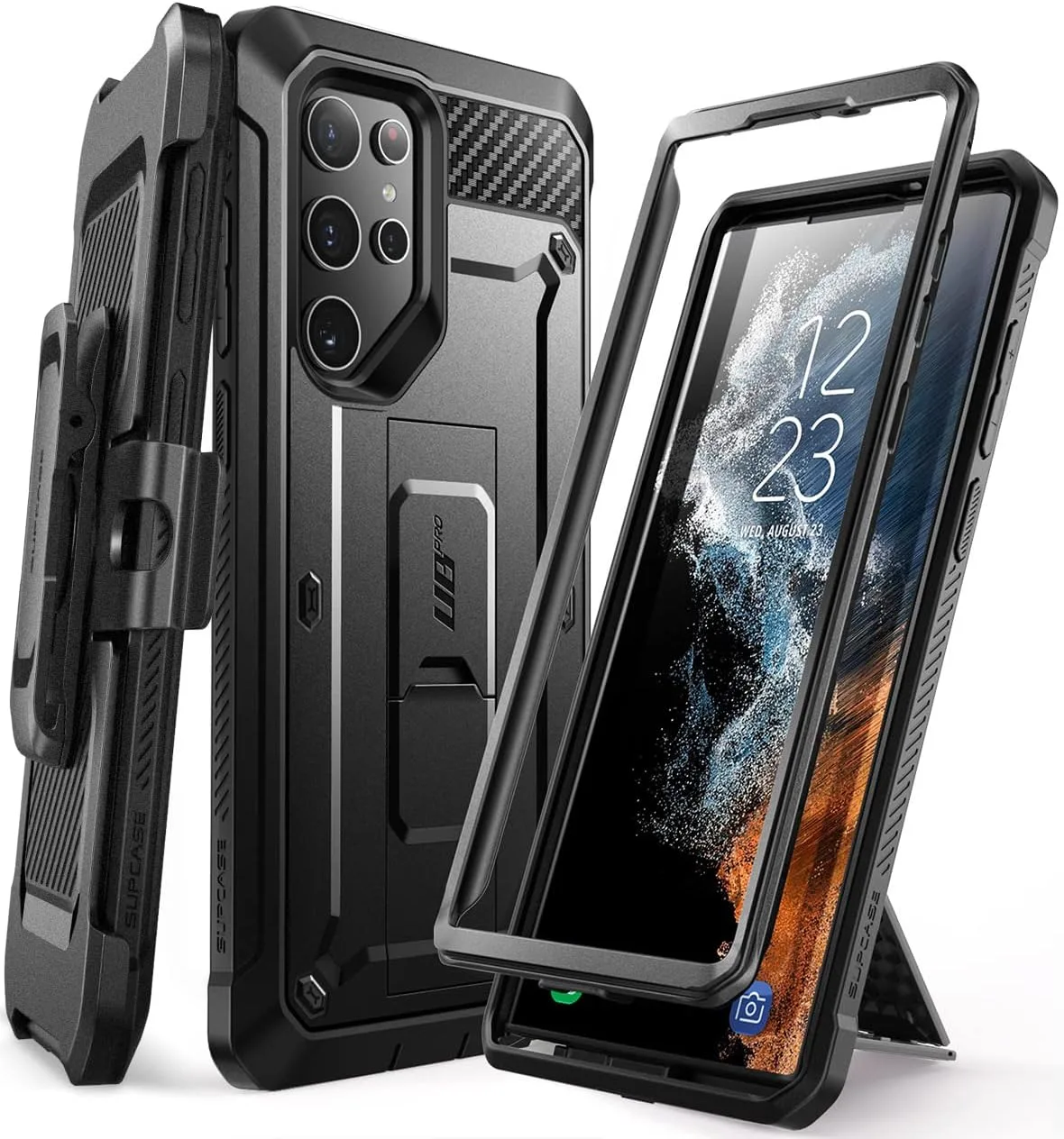 SUPCASE for Samsung Galaxy S22 Ultra Case with Built-in Kickstand, Black