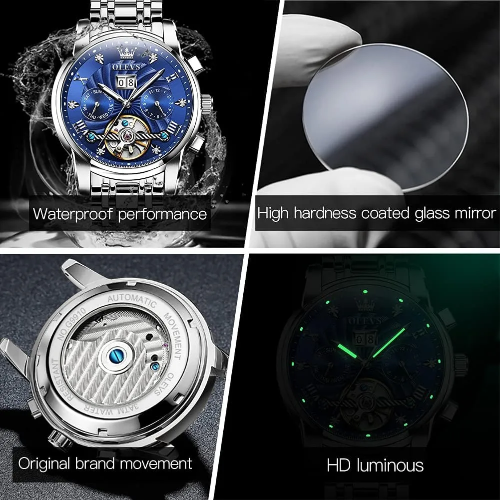 OLEVS Automatic Gold Watches for Men Luxury Classic Stainless Steel