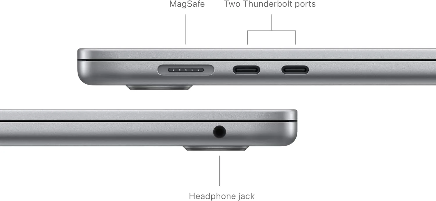 Apple 2024 15.3-inch MacBook Air with Apple M3 chip, 8GB RAM, 256GB SSD Storage, Space Gray (Renewed)