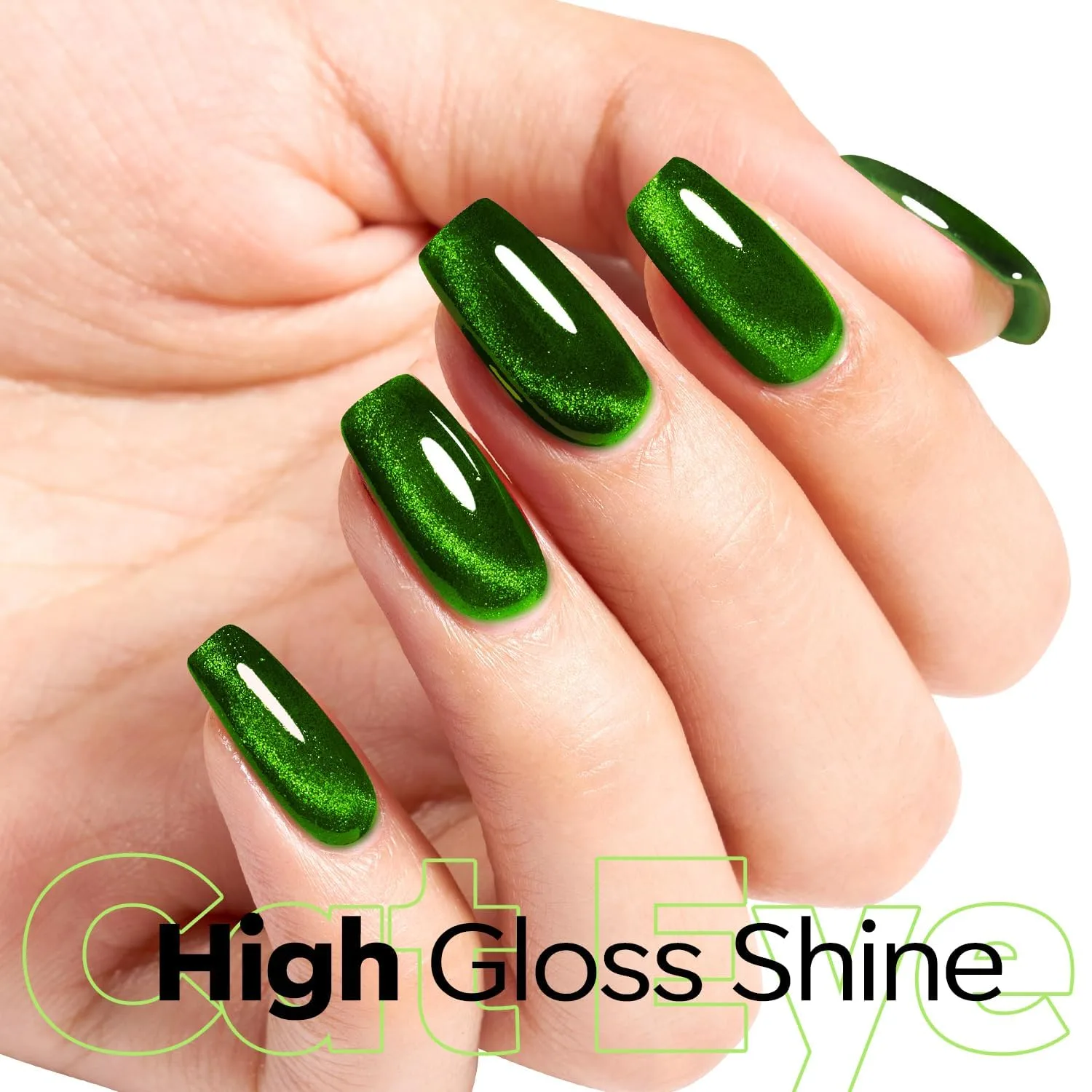 modelones Cat Eye Gel Nail Polish Green Gel Polish 15 ML