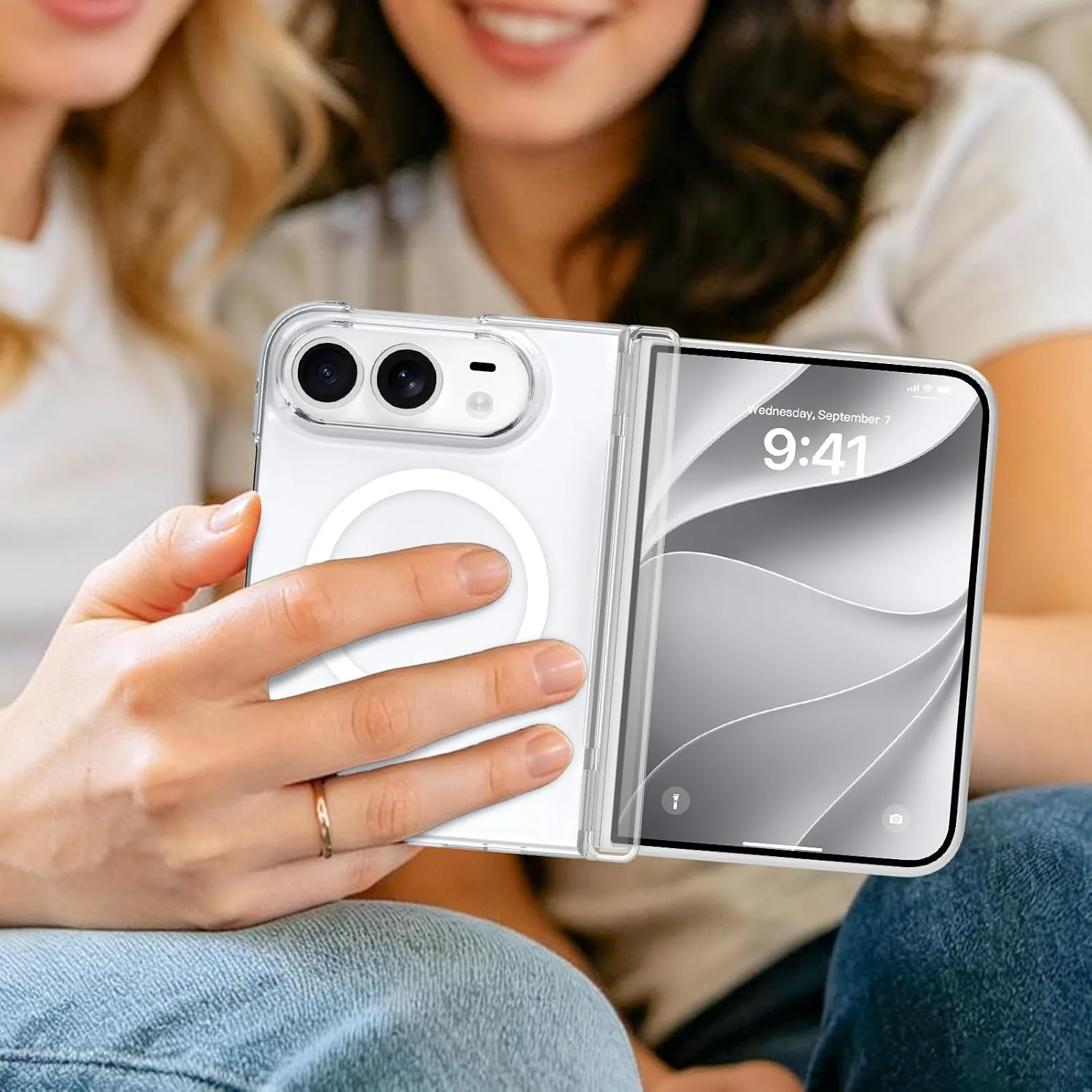 tharlet Magnetic Case Fit for iPhone Duo, Anti Yellowing, Clear