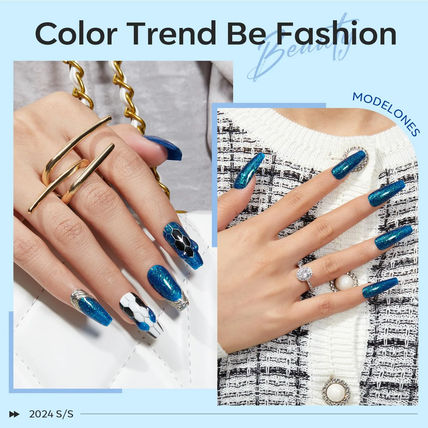 modelones Gel Nail Polish, 15 ML Chameleon Blue Gel Polish