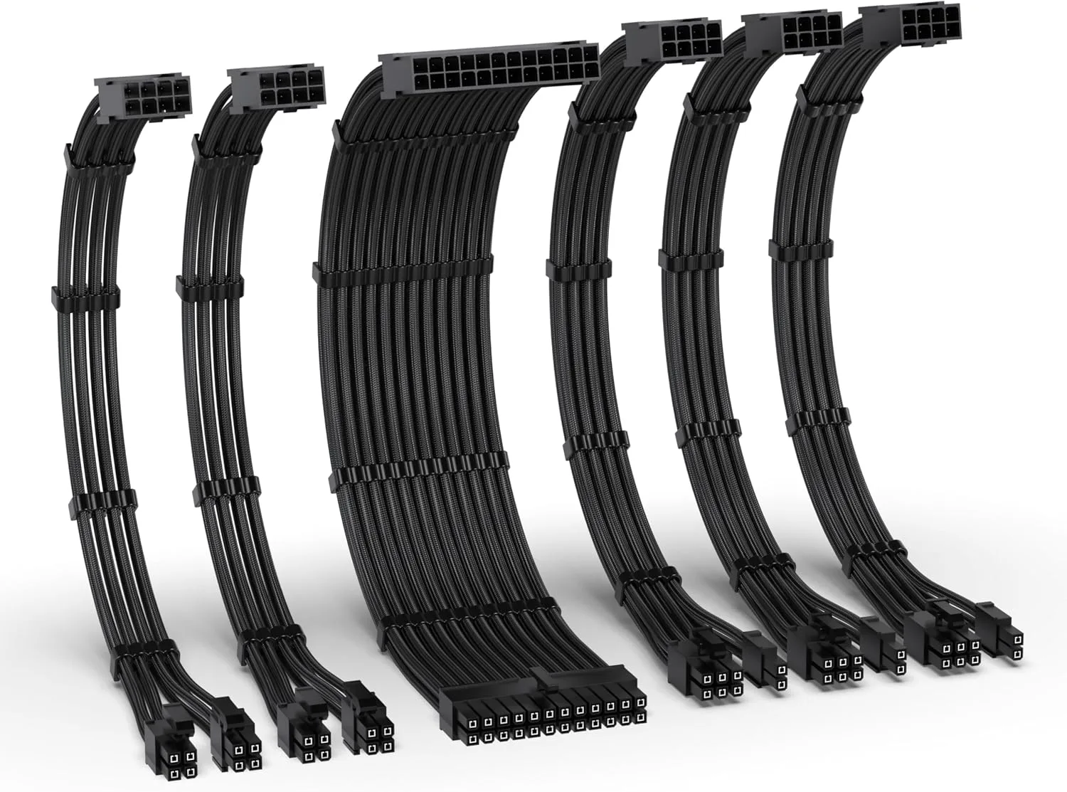 EZDIY-FAB 16AWG PSU Extension Kit, 300MM, 24-Pin/2xEPS/3xPCIe, Black