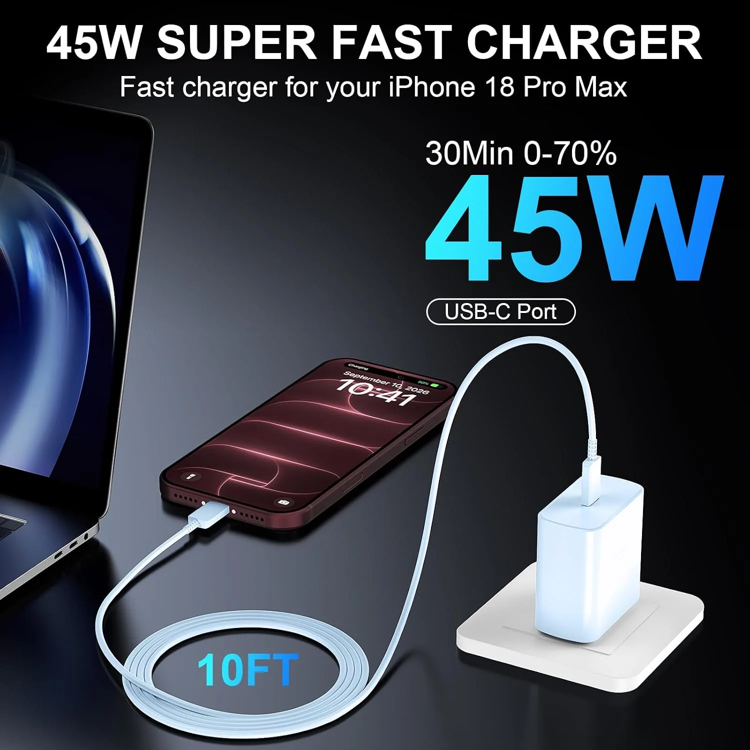 Phone 18 17 Pro Max Charger Fast Charging 45W USBC Phone Duo Fast Charger