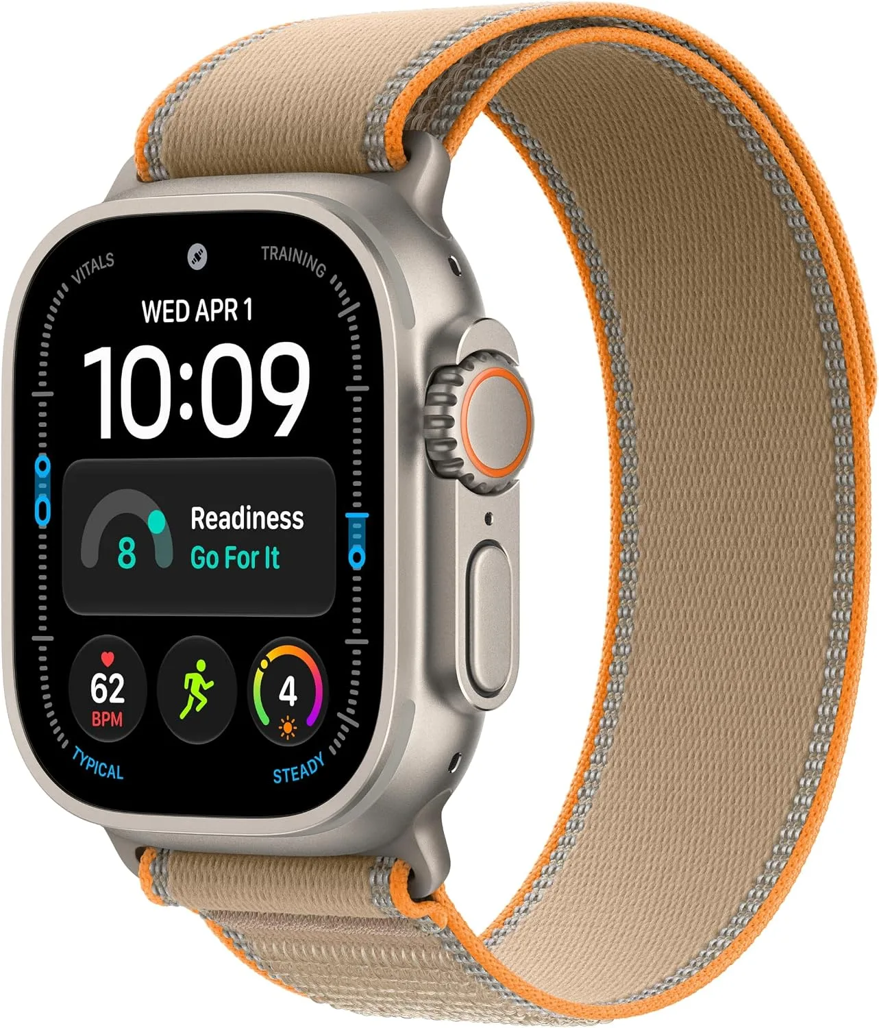 Apple Watch Band - Trail Loop - 49mm - Sand - Natural Titanium - M/L