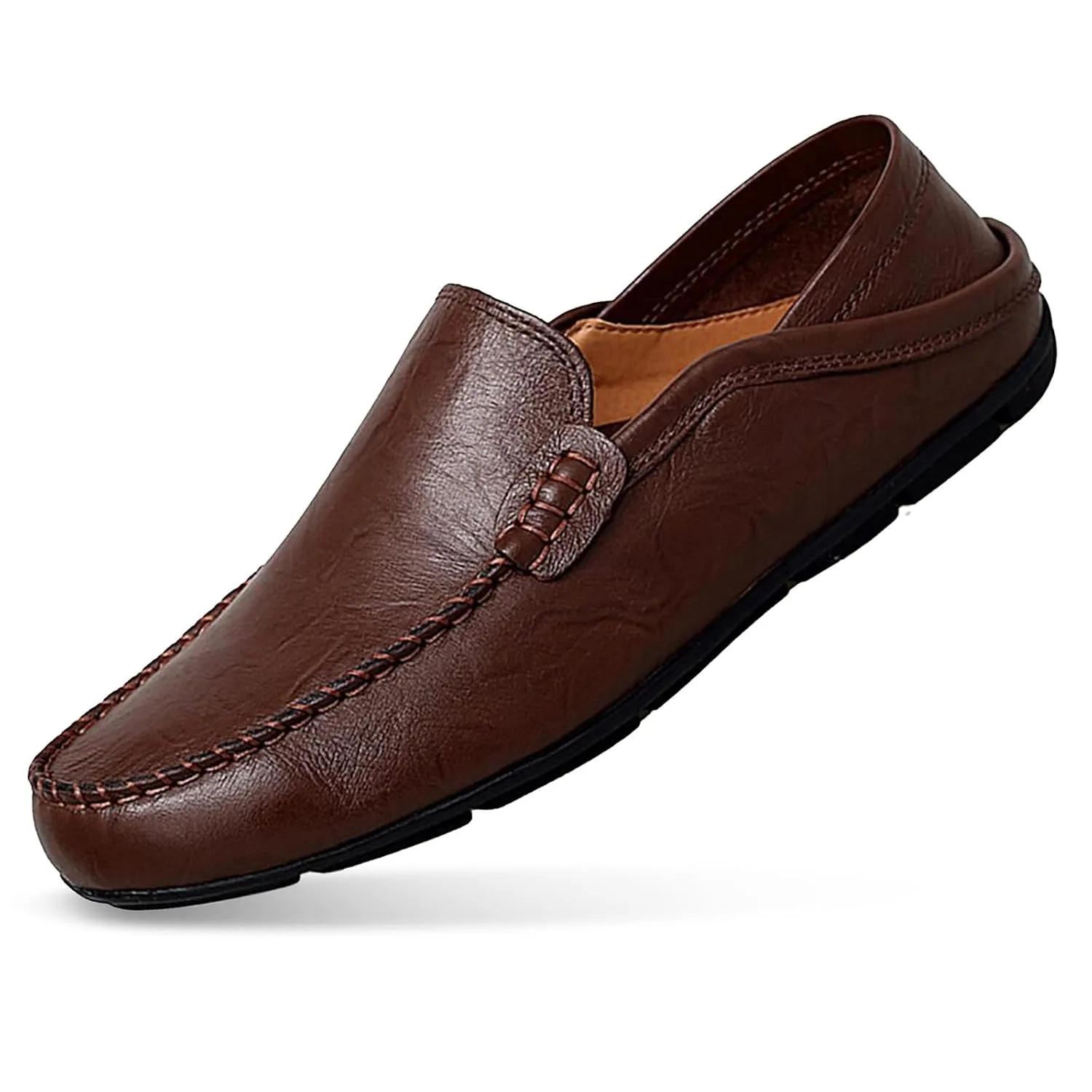 Go Tour Men's Premium Genuine Leather Casual Slip on Loafers Breathable Driving Shoes Fashion Slipper