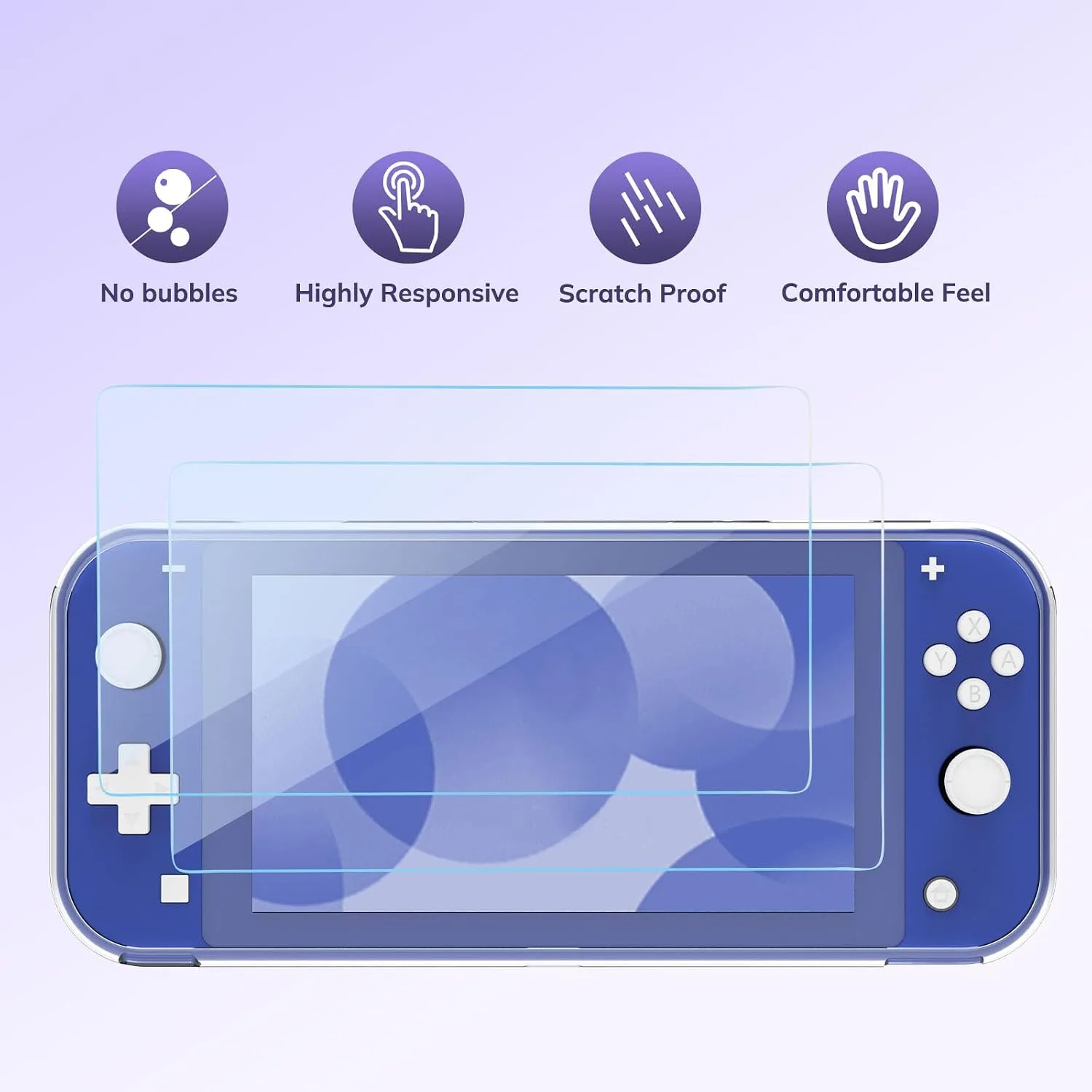 Younik Switch Lite Case, Portable Switch Lite Carrying Case, 14 in 1 Accessories Kit with Carrying Case, Protective Cover, Game Card Case, Screen Protectors, Thumb Grips, Pendant and straps (Purple)