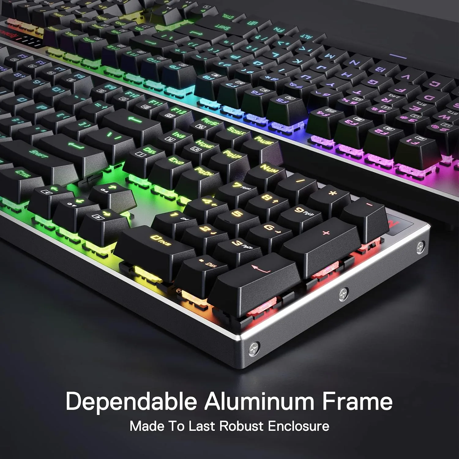Redragon K556 PRO Wireless RGB Mechanical Gaming Keyboard, 104-Key Aluminum