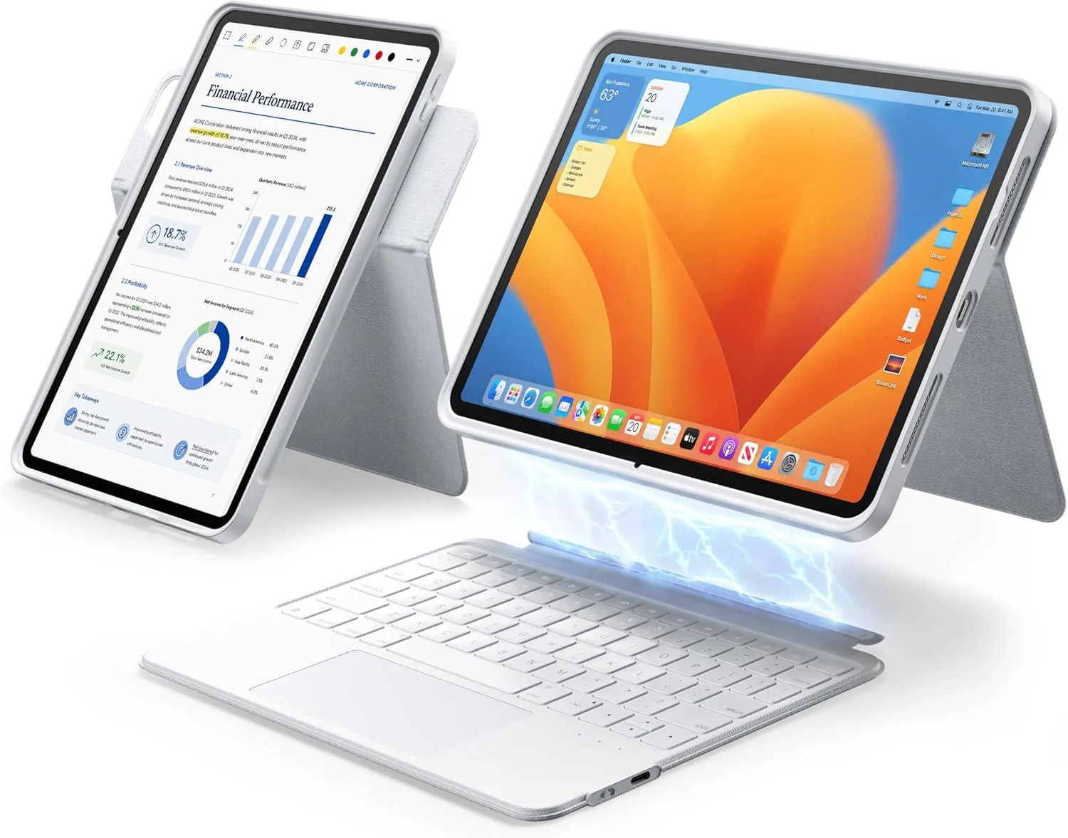 HOU Keyboard Case for iPad Air 11",Air 5/4 gen & iPad Pro 11" 1/2/3/4 gen