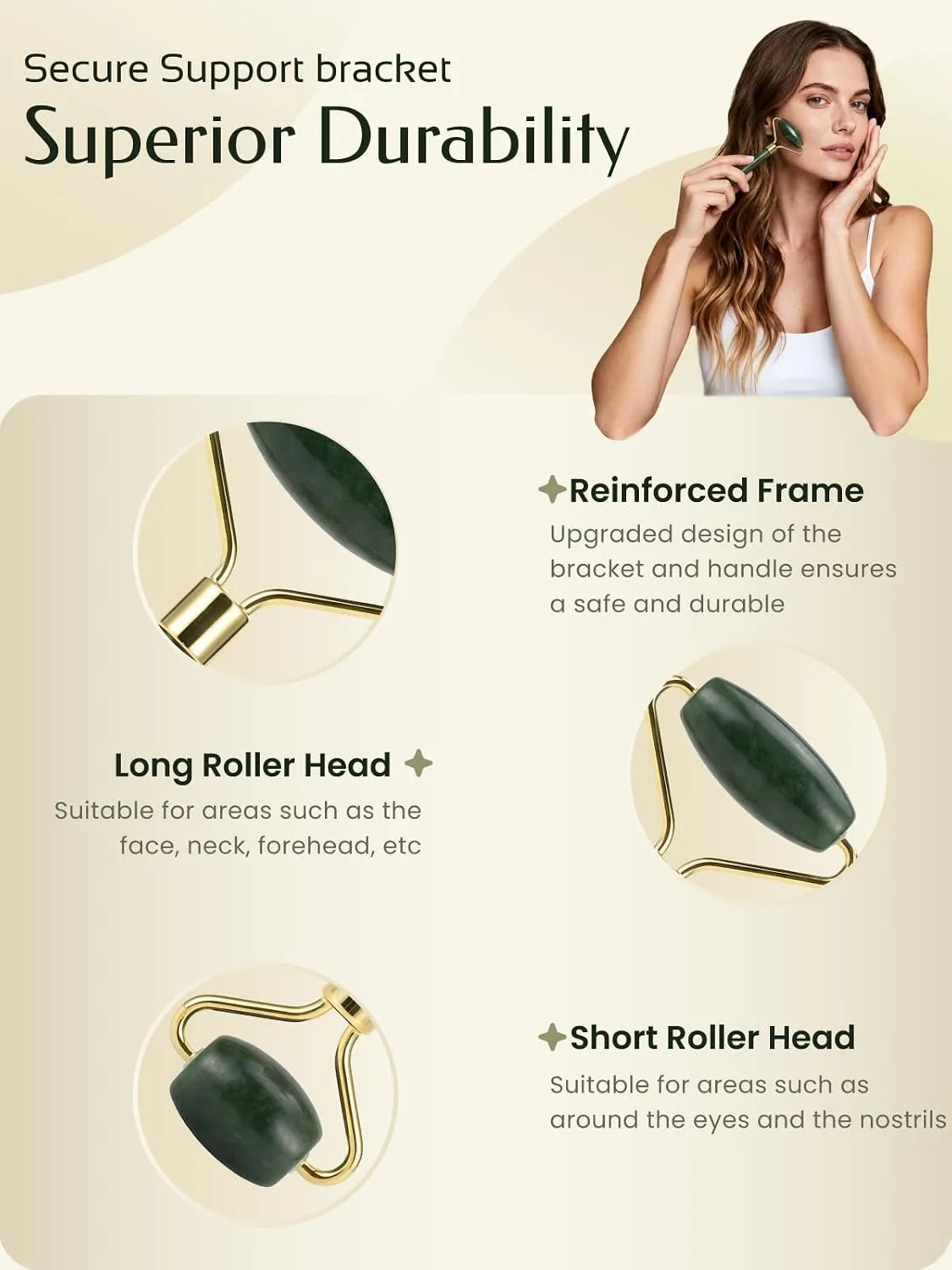Face Roller & Gua Sha Facial Tools, Face Massager for Self Care, Jade Roller for face, Jawline Sculpting and Puffiness Reducing