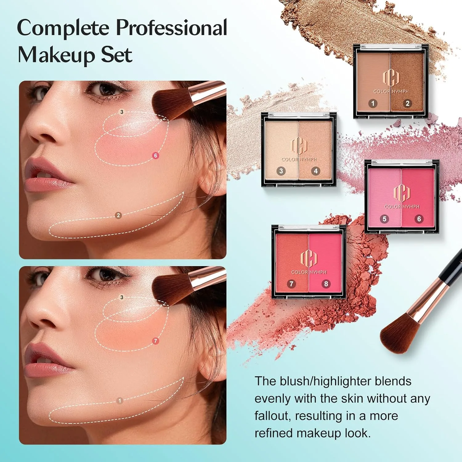 Color Nymph All In One Makeup Kit, Makeup Sets for Teens Girls - Mint Green
