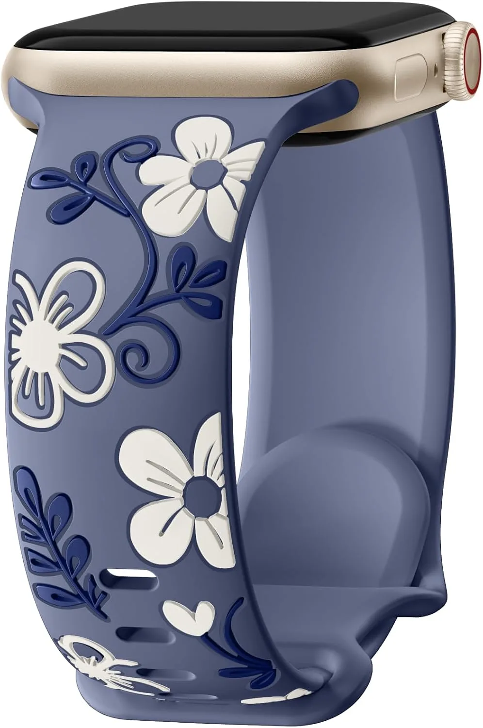 Correa de silicona floral Witzon compatible con Apple Watch para mujer