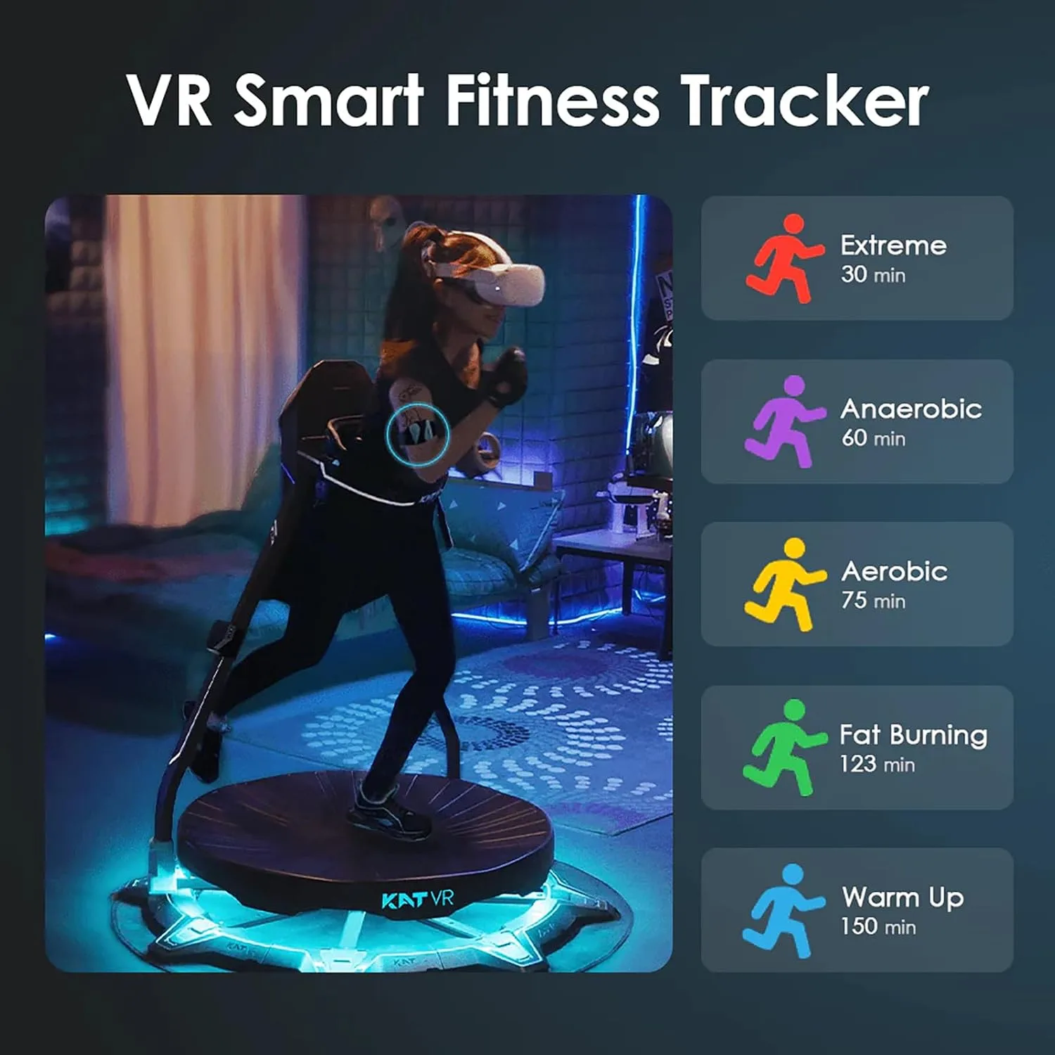 KAT Walk C2 VR Series | 360° Omnidirectional Walking Pad & Accessories for Immersive VR Gaming & Fitness | Compatible with SteamVR, Quest, Oculus | Fitness Upgrade Kit | US Size 9.5