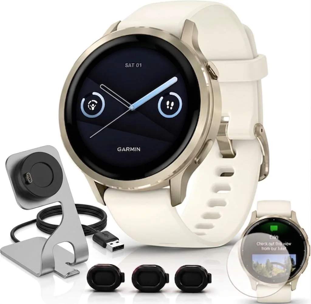 Garmin Venu 4 Health Fitness GPS Smartwatch 41mm AMOLED Bundle