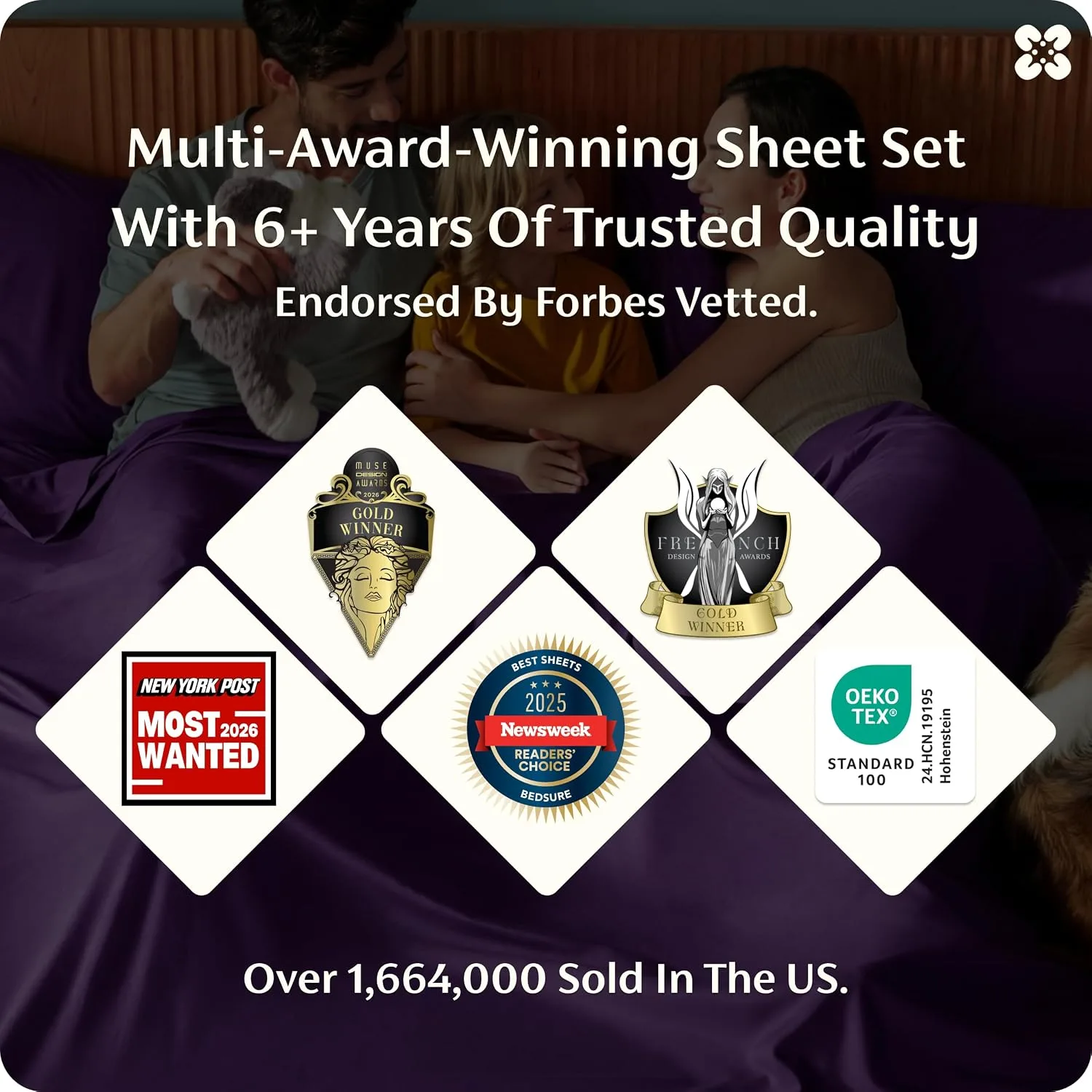 Bedsure PureWoven 100% Rayon Derived from Bamboo, Full Size Sheets, 4 PCS
