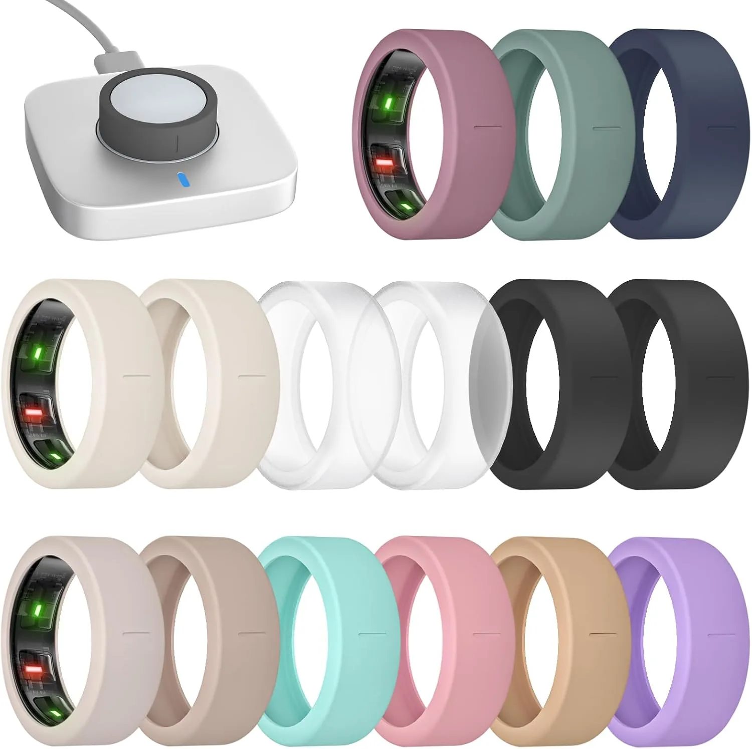 15 Pack Ring Covers Compatible with Oura Ring Gen 4/4 Ceramic/Gen 3