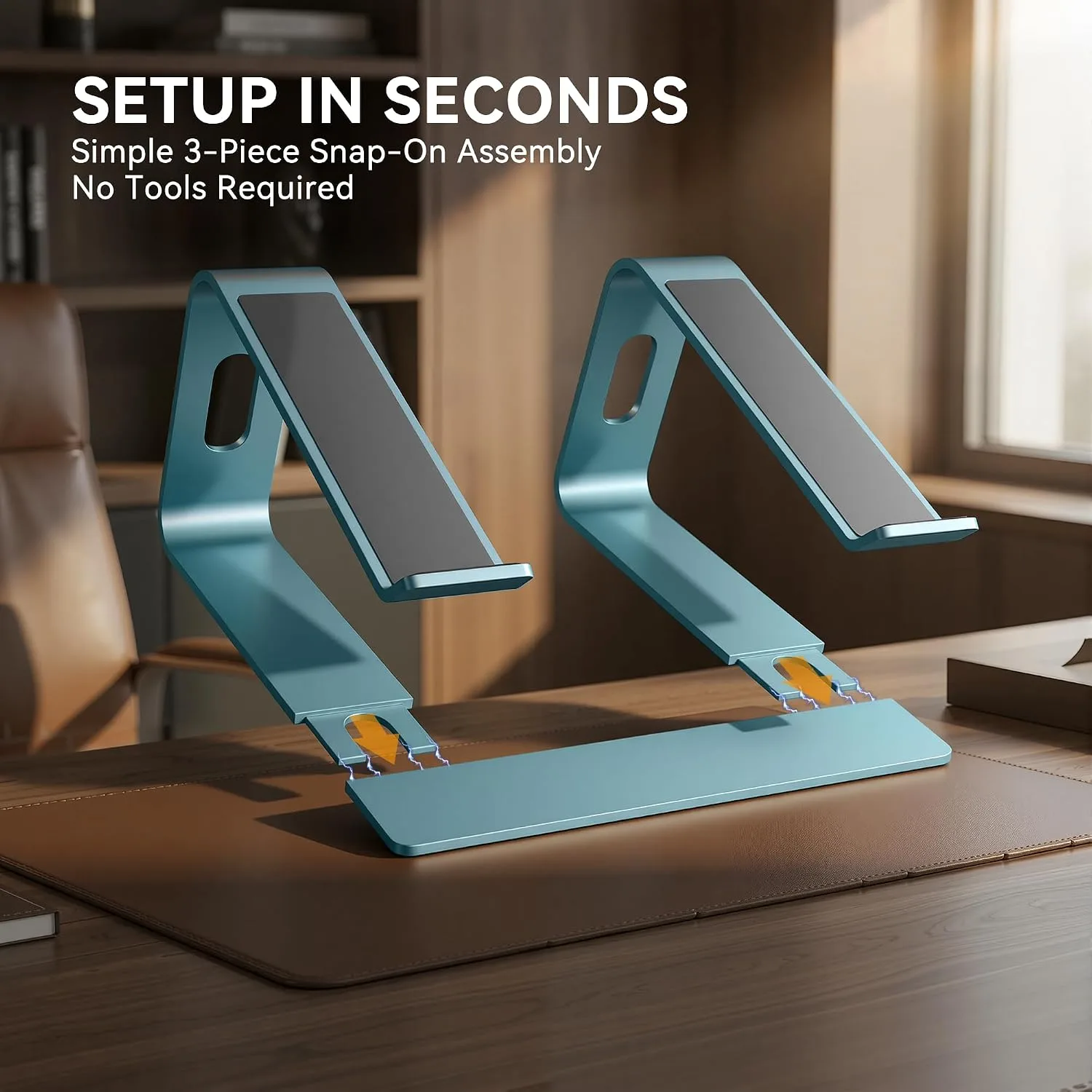 SOUNDANCE Laptop Stand, Aluminum Ergonomic Desk Riser, 10-15.6", Navy Blue